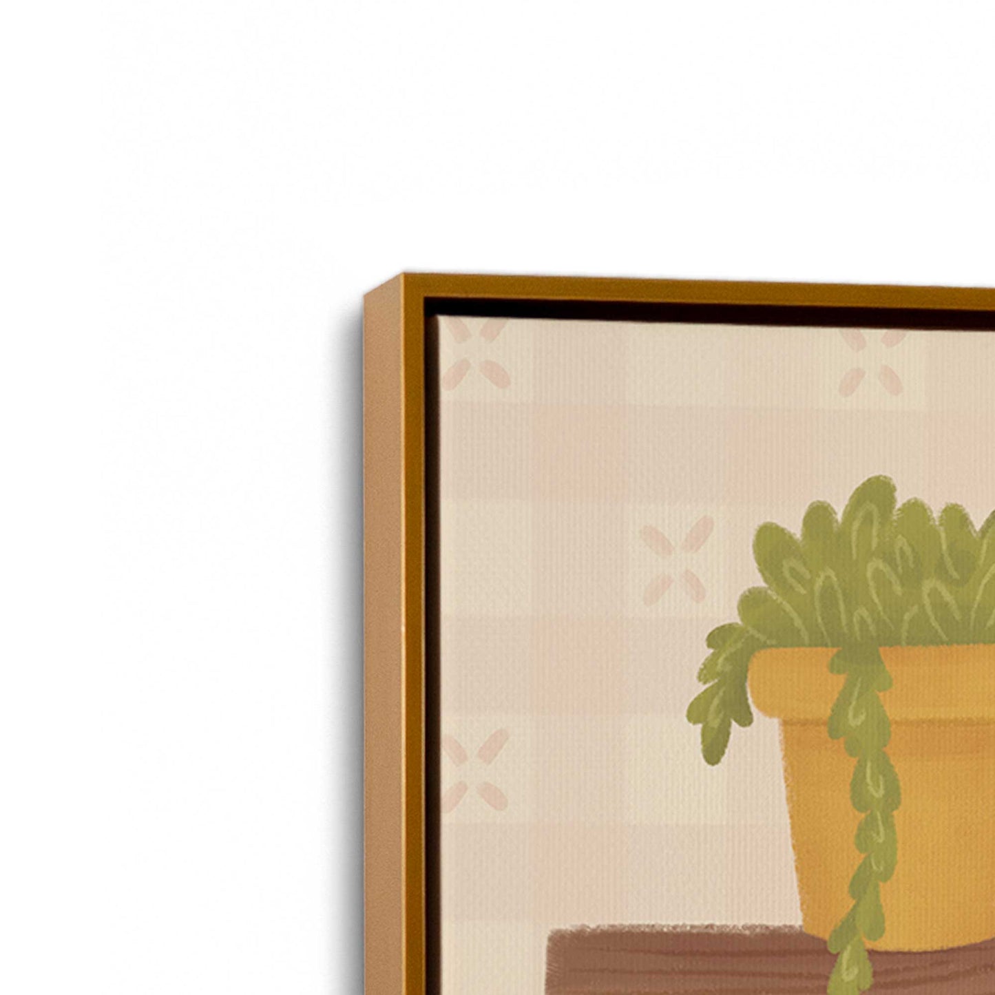 [Color:Polished Gold], Picture of art in a Polished Gold frame at an angle
