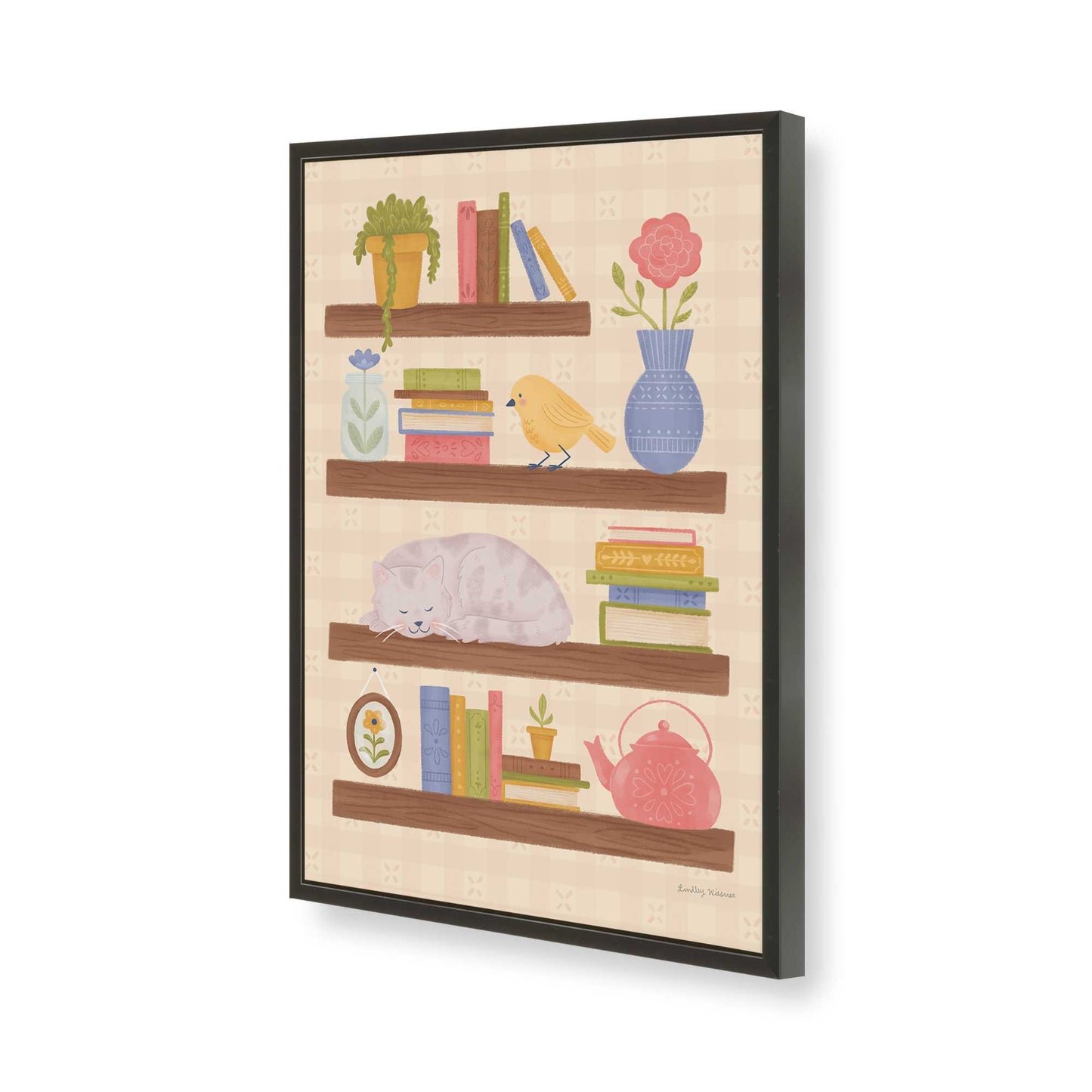 [Color:Satin Black], Picture of art in a Satin Black frame of the corner