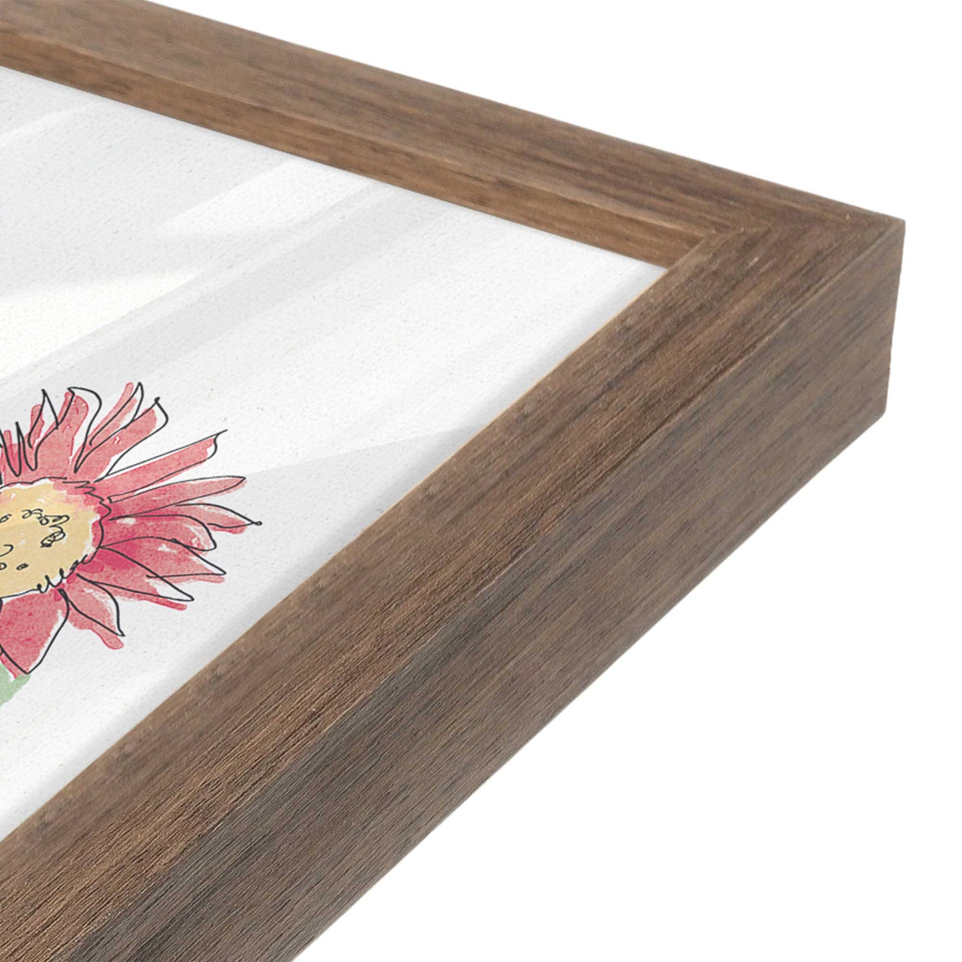 [Color:Walnut], Picture of art in a Walnut frame at an angle