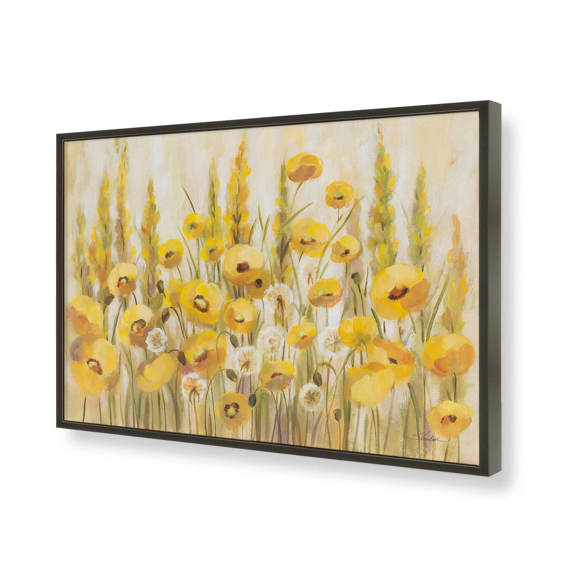 [Color:Satin Black], Picture of art in a Satin Black frame of the corner