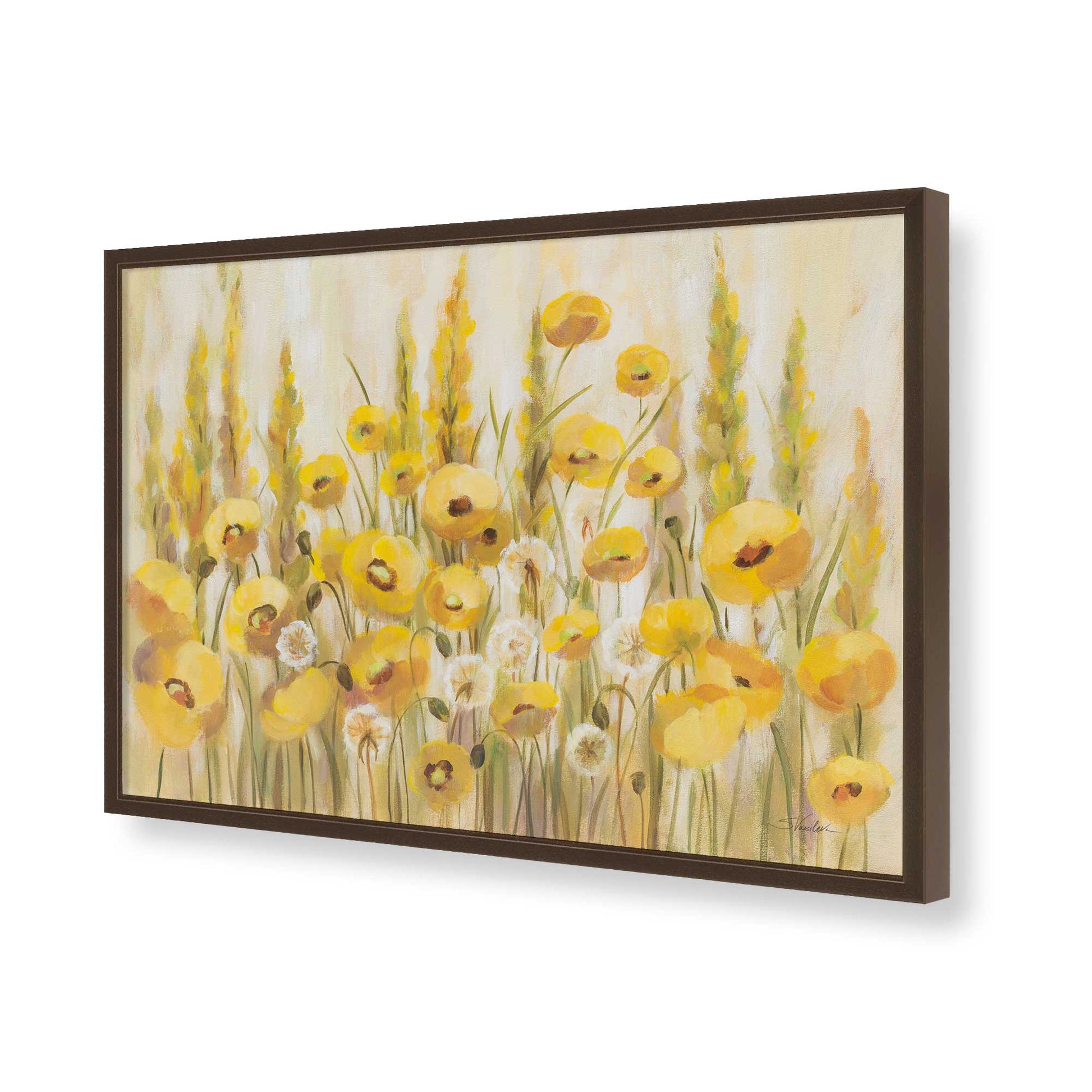 [Color:Brown], Picture of art in a Brown frame of the corner