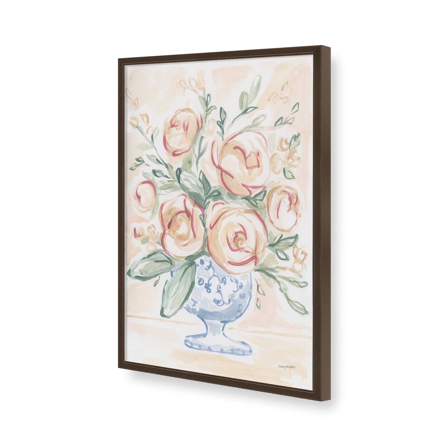 [Color:Brown], Picture of art in a Brown frame of the corner