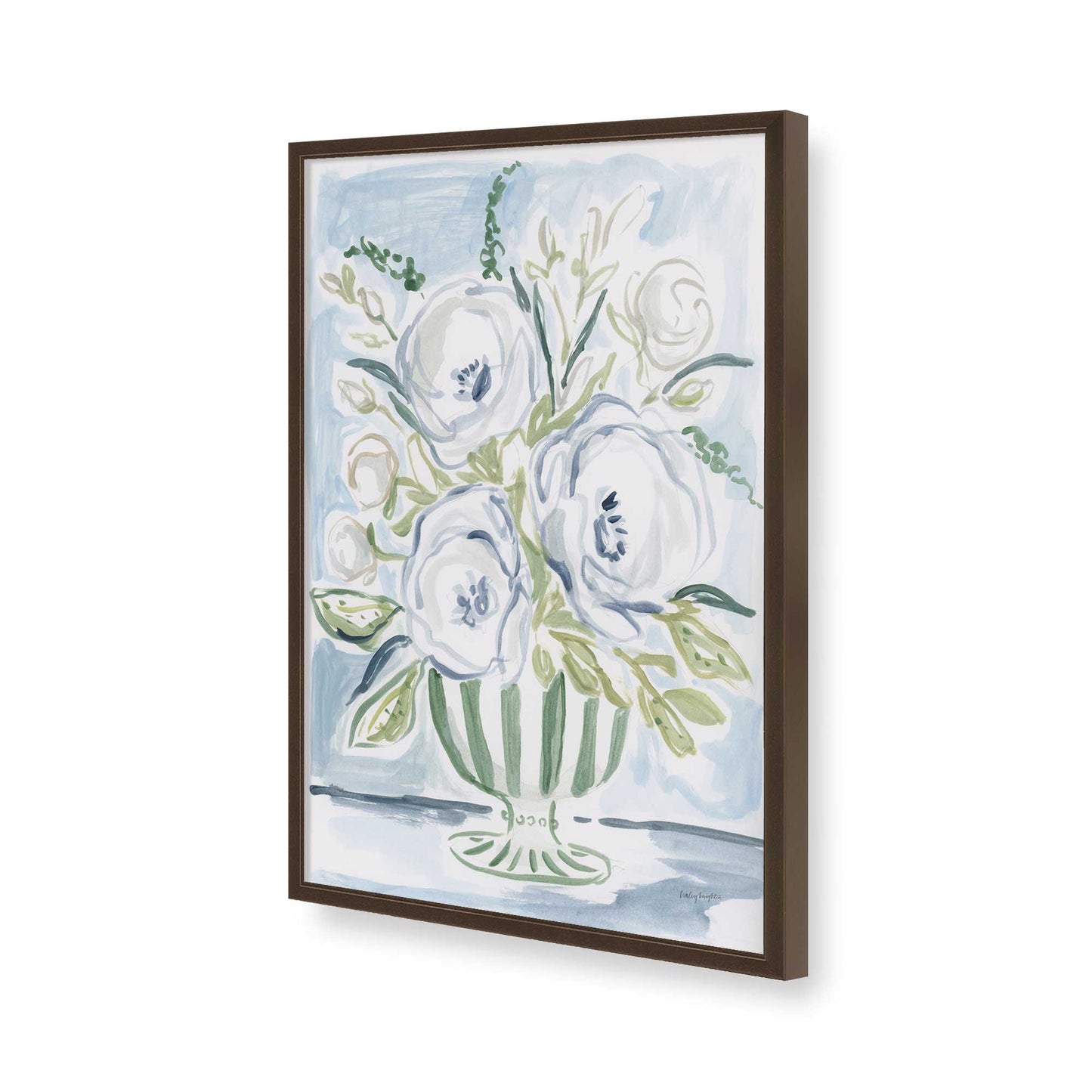 [Color:Brown], Picture of art in a Brown frame of the corner