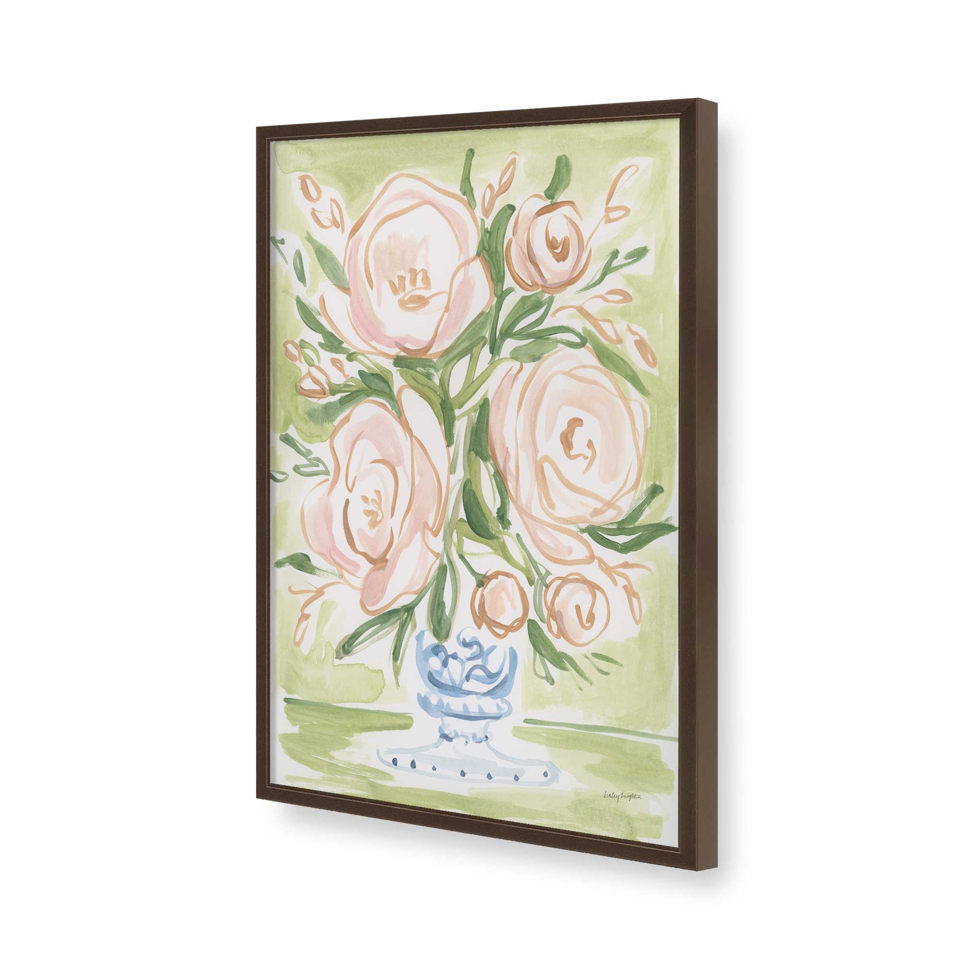 [Color:Brown], Picture of art in a Brown frame of the corner