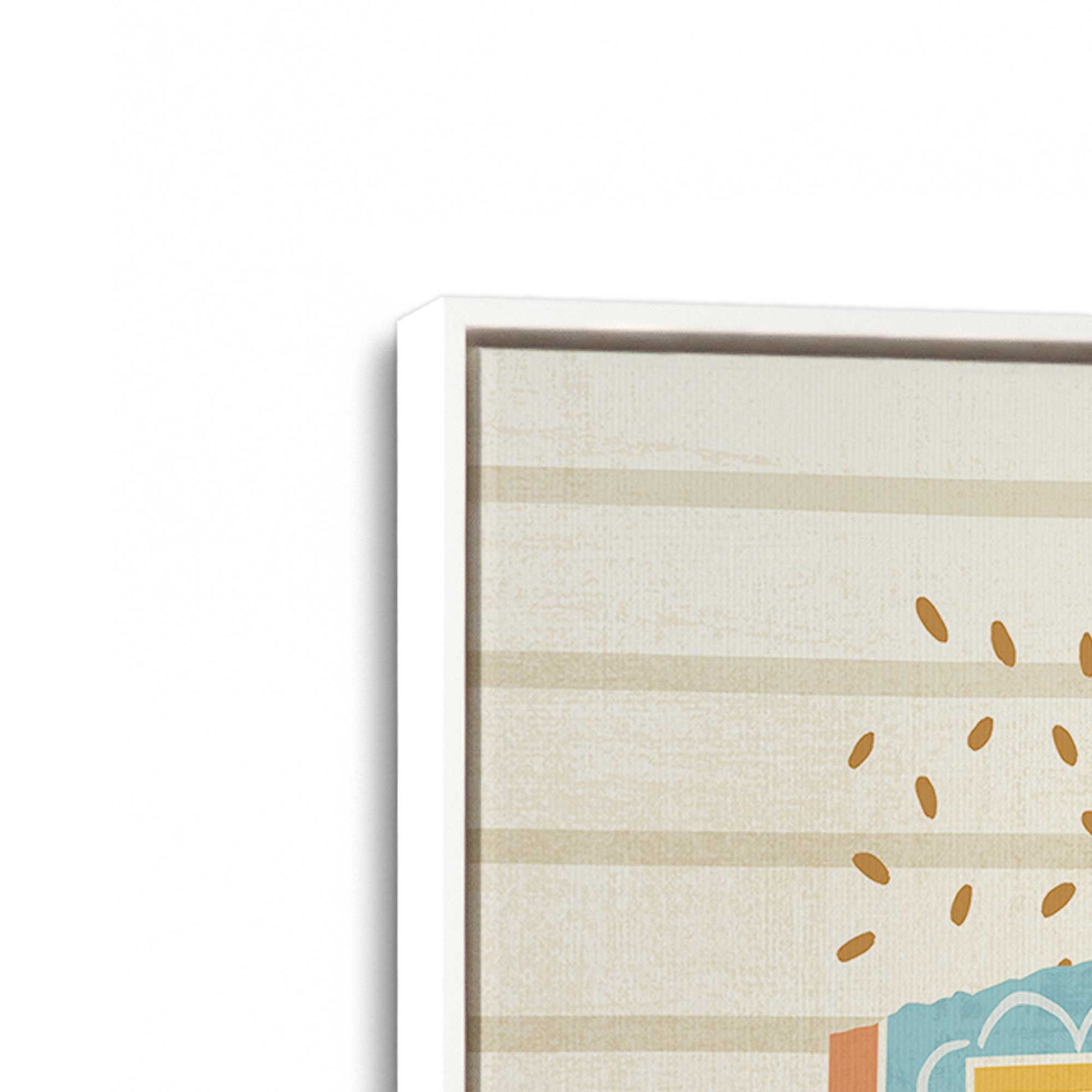 [Color:Opaque White], Picture of art in a White frame at an angle