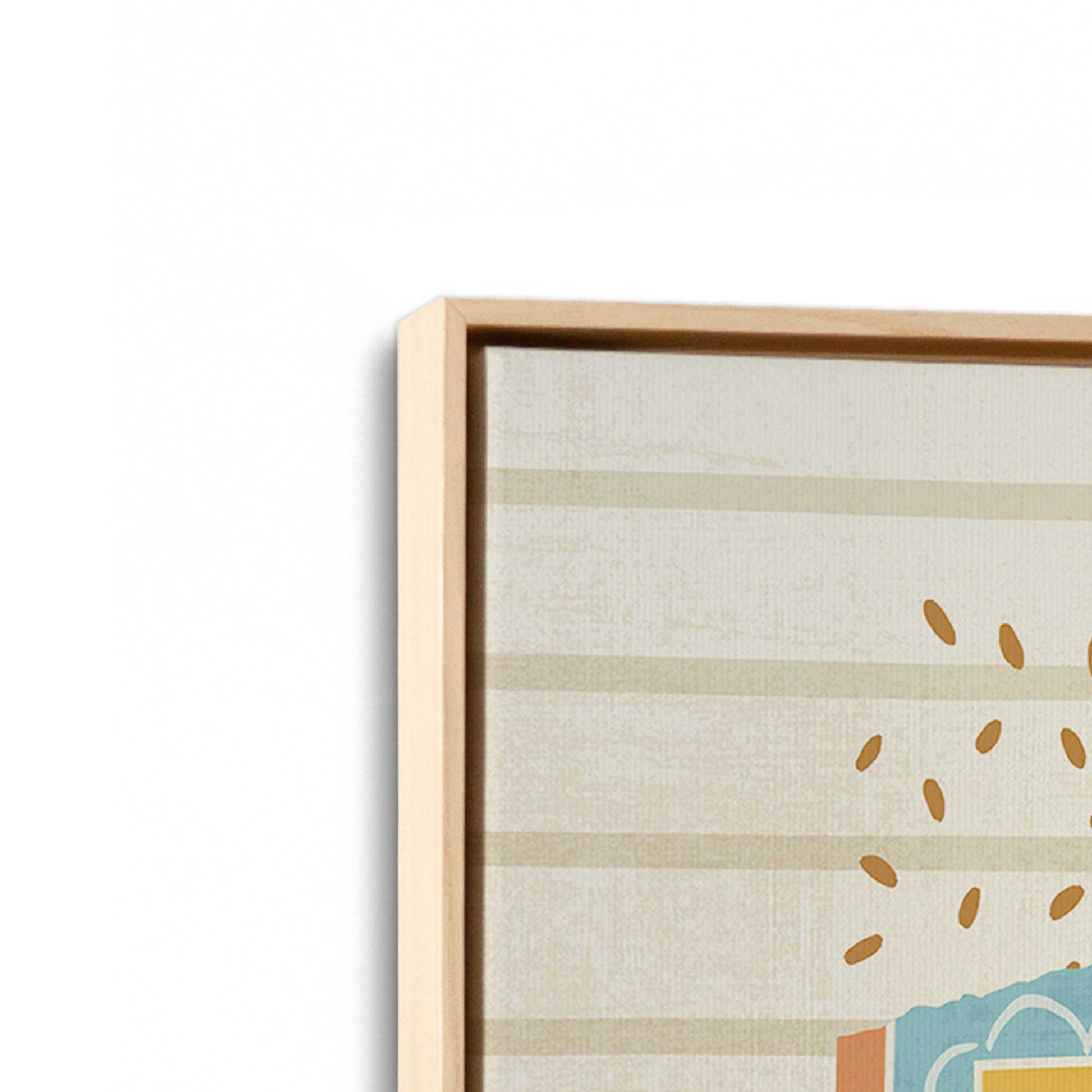 [Color:American Maple], Picture of art in a American Maple frame at an angle