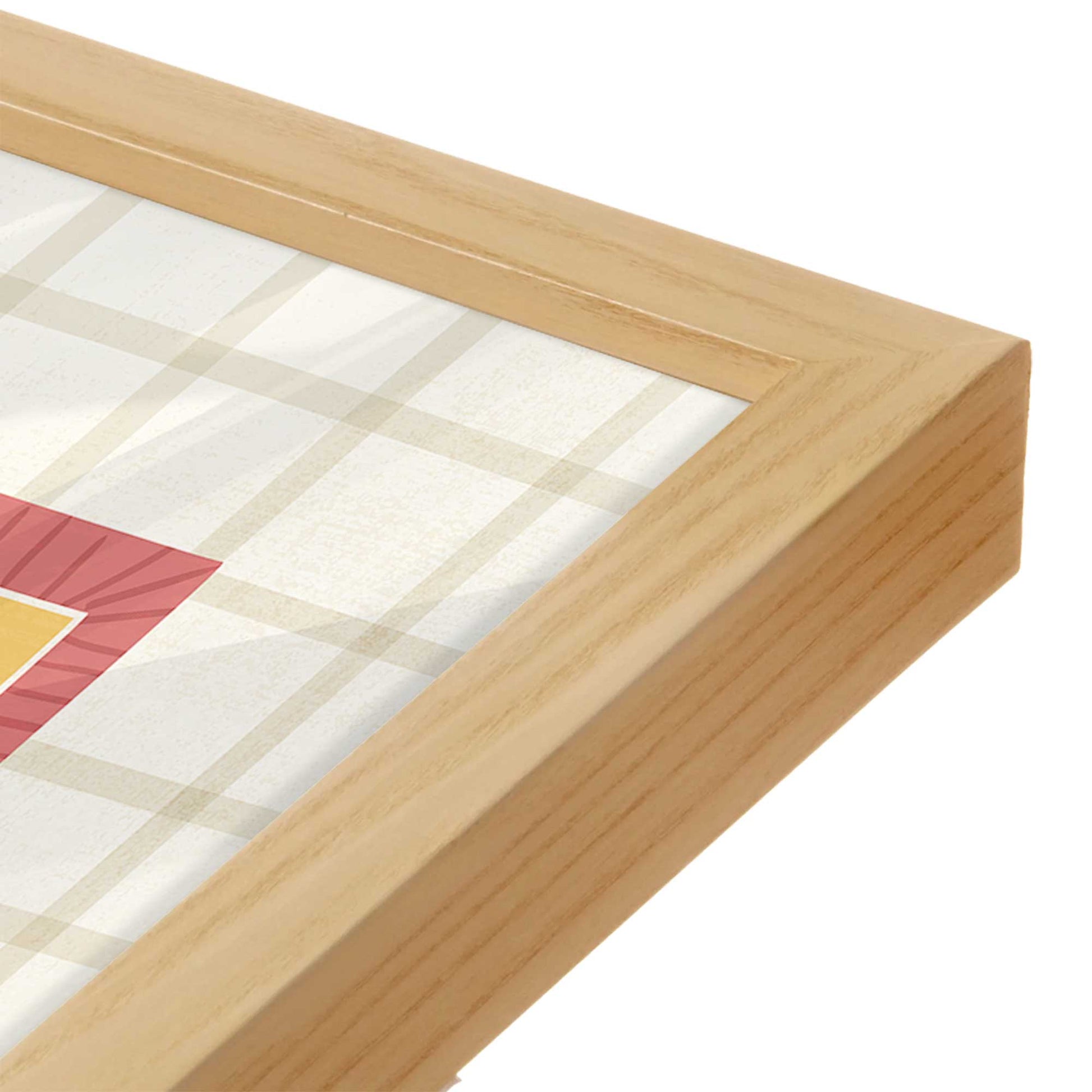 [Color:American Maple], Picture of art in a American Maple frame at an angle