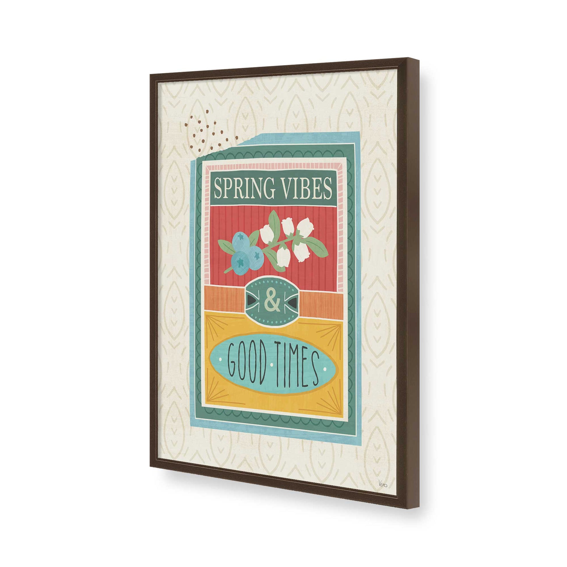 [Color:Brown], Picture of art in a Brown frame of the corner