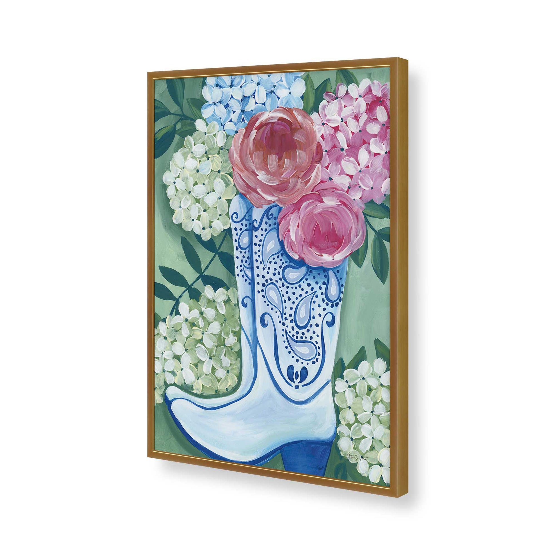 [Color:Polished Gold], Picture of art in a Polished Gold frame of the corner