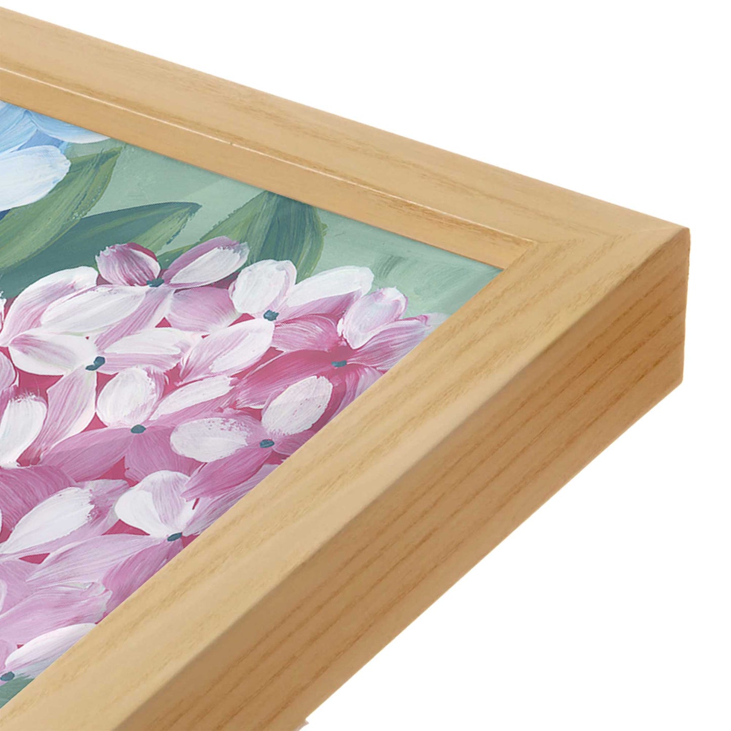 [Color:American Maple], Picture of art in a American Maple frame at an angle