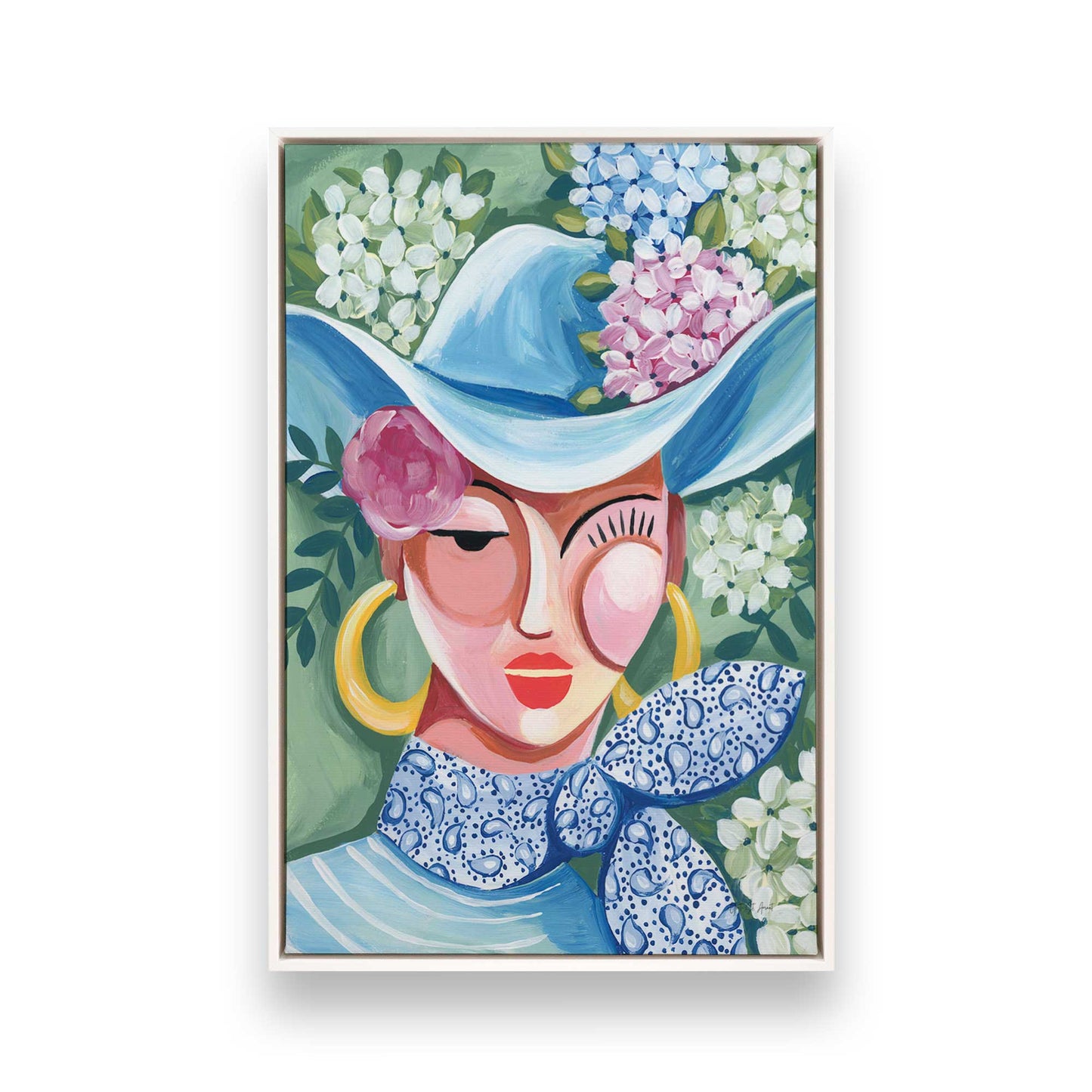 [Color:Opaque White], Picture of art in a White frame