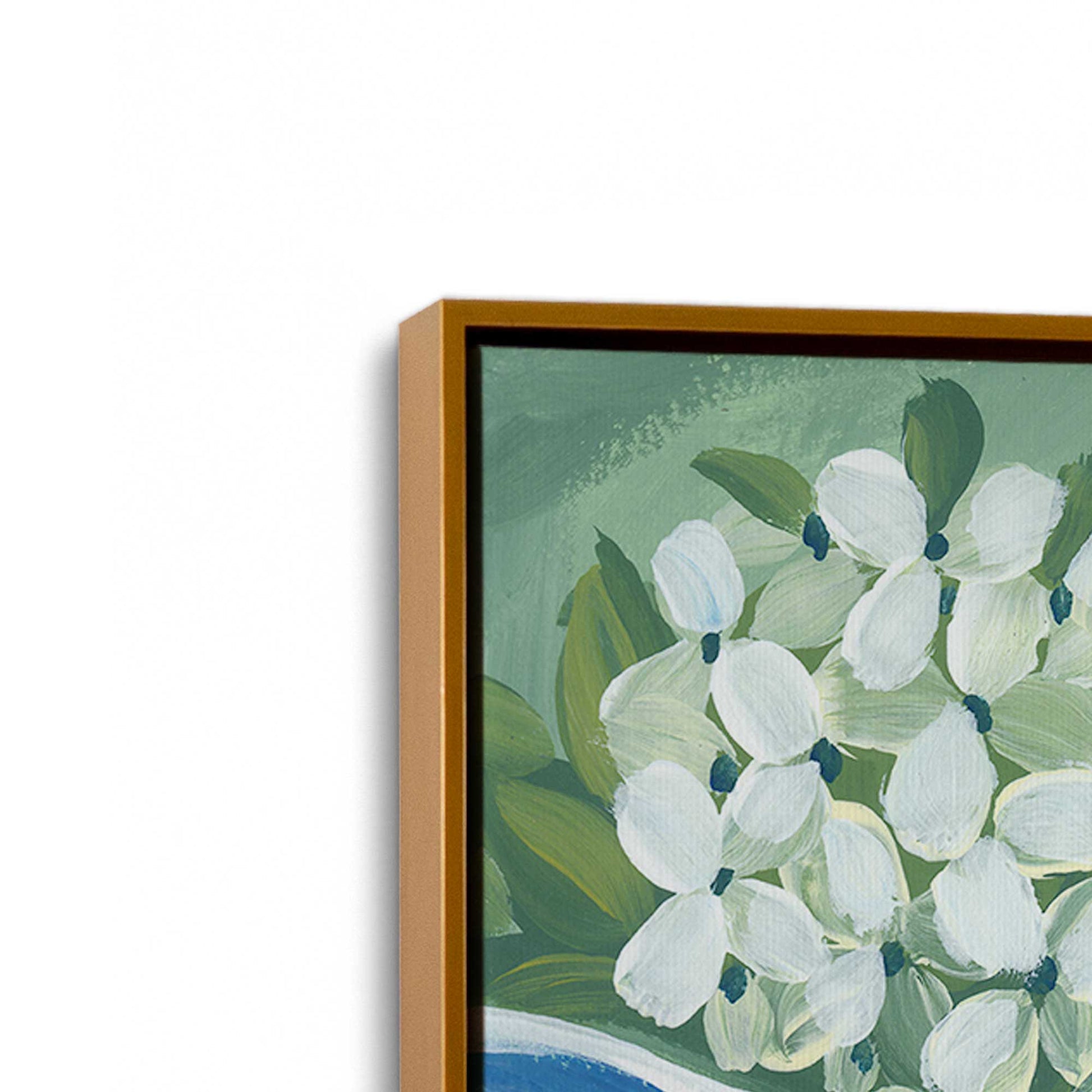 [Color:Polished Gold], Picture of art in a Polished Gold frame at an angle