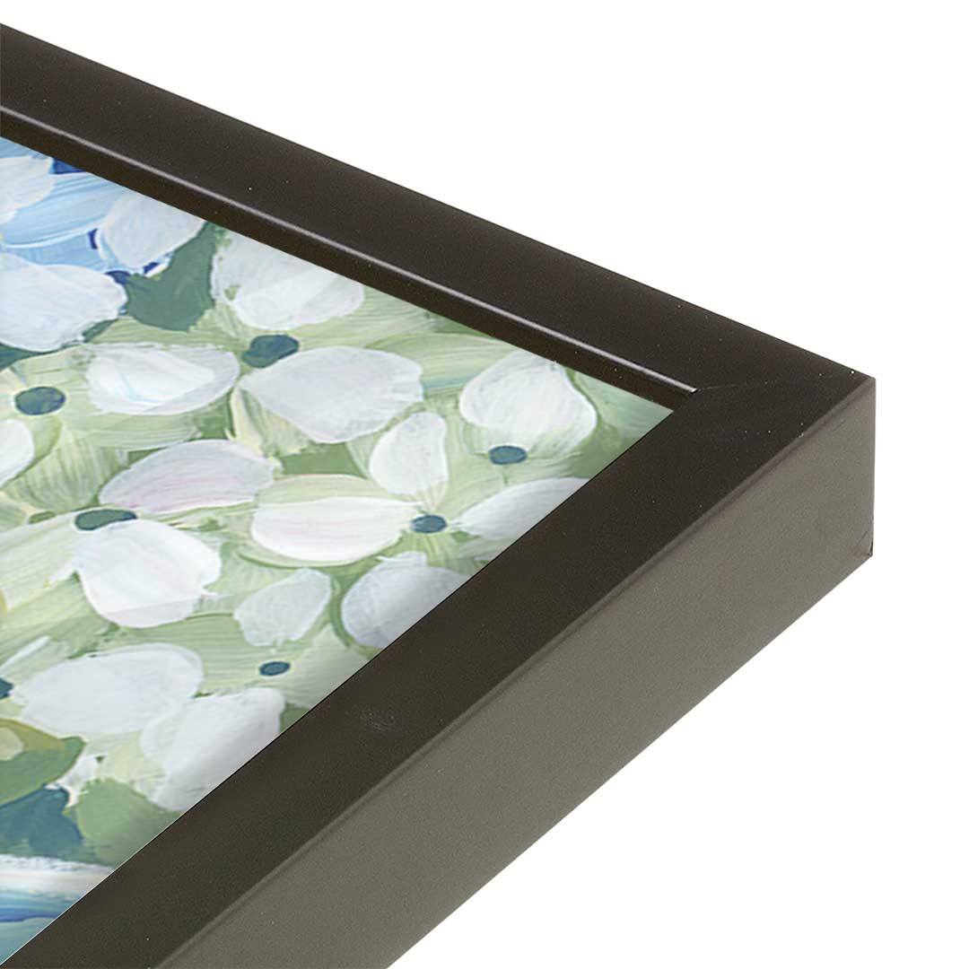 [Color:Satin Black], Picture of art in a Satin Black frame at an angle