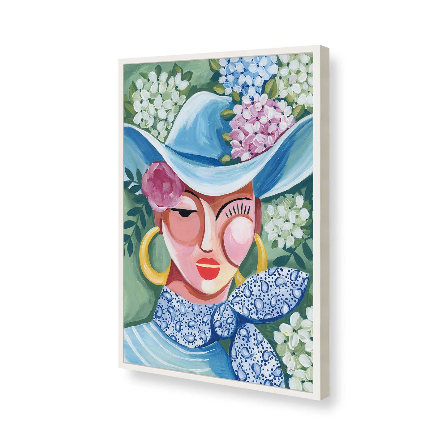 [Color:Opaque White], Picture of art in a Opaque White frame of the corner