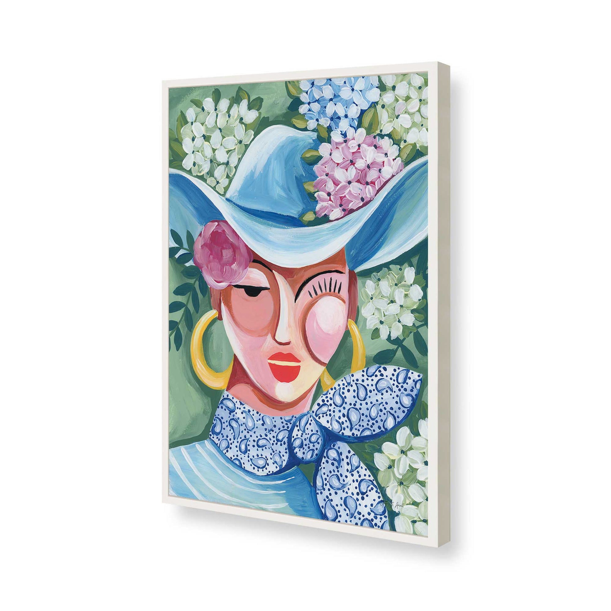 [Color:Opaque White], Picture of art in a Opaque White frame of the corner