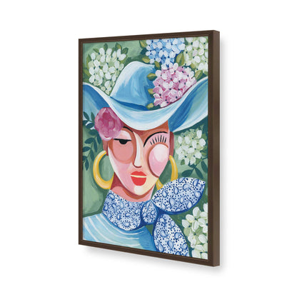 [Color:Brown], Picture of art in a Brown frame of the corner