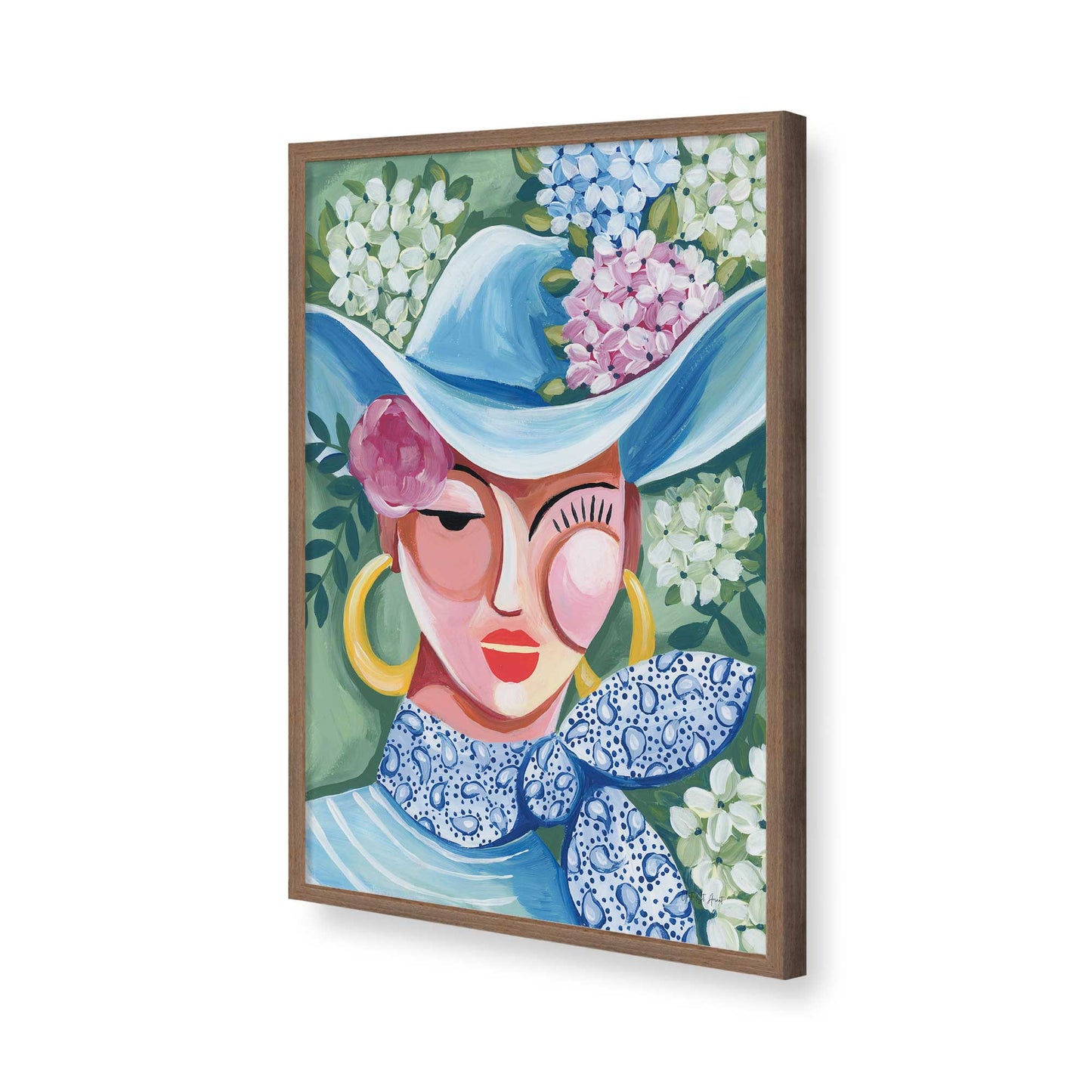 [Color:Walnut], Picture of art in a Walnut frame of the corner