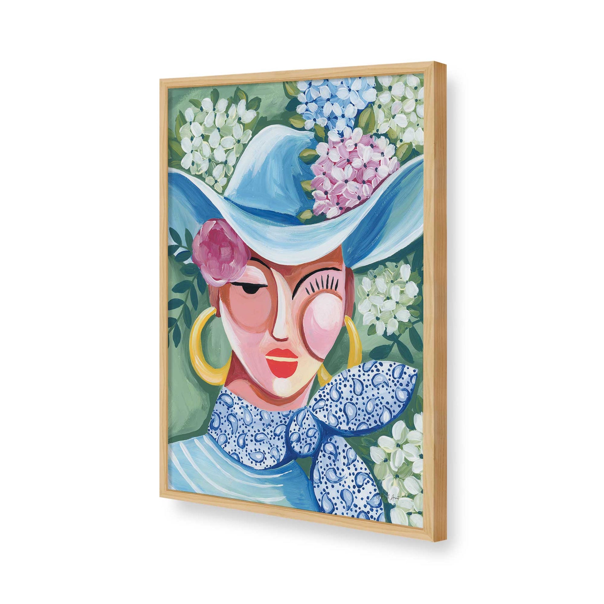 [Color:American Maple], Picture of art in a American Maple frame of the corner