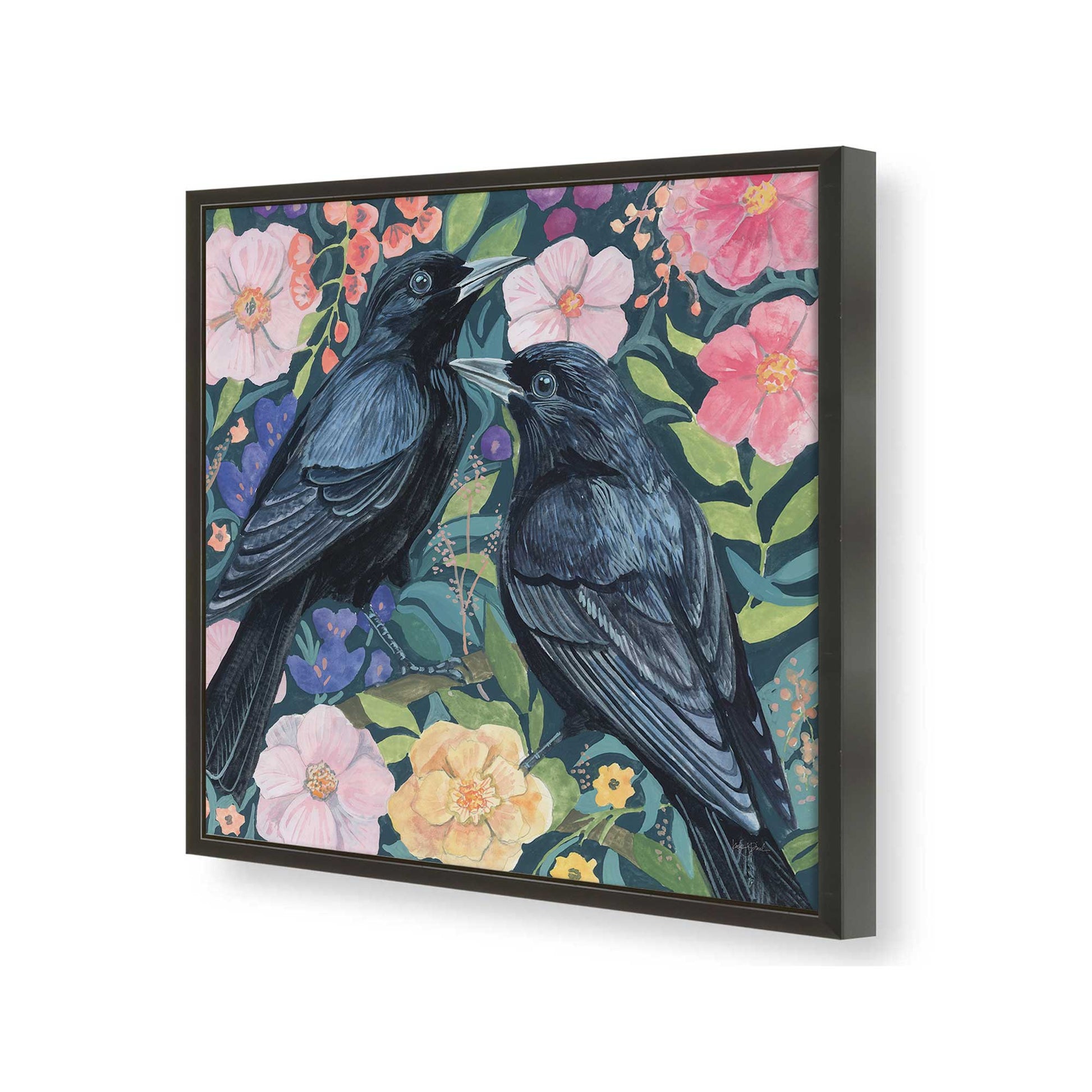 [Color:Satin Black], Picture of art in a Satin Black frame of the corner