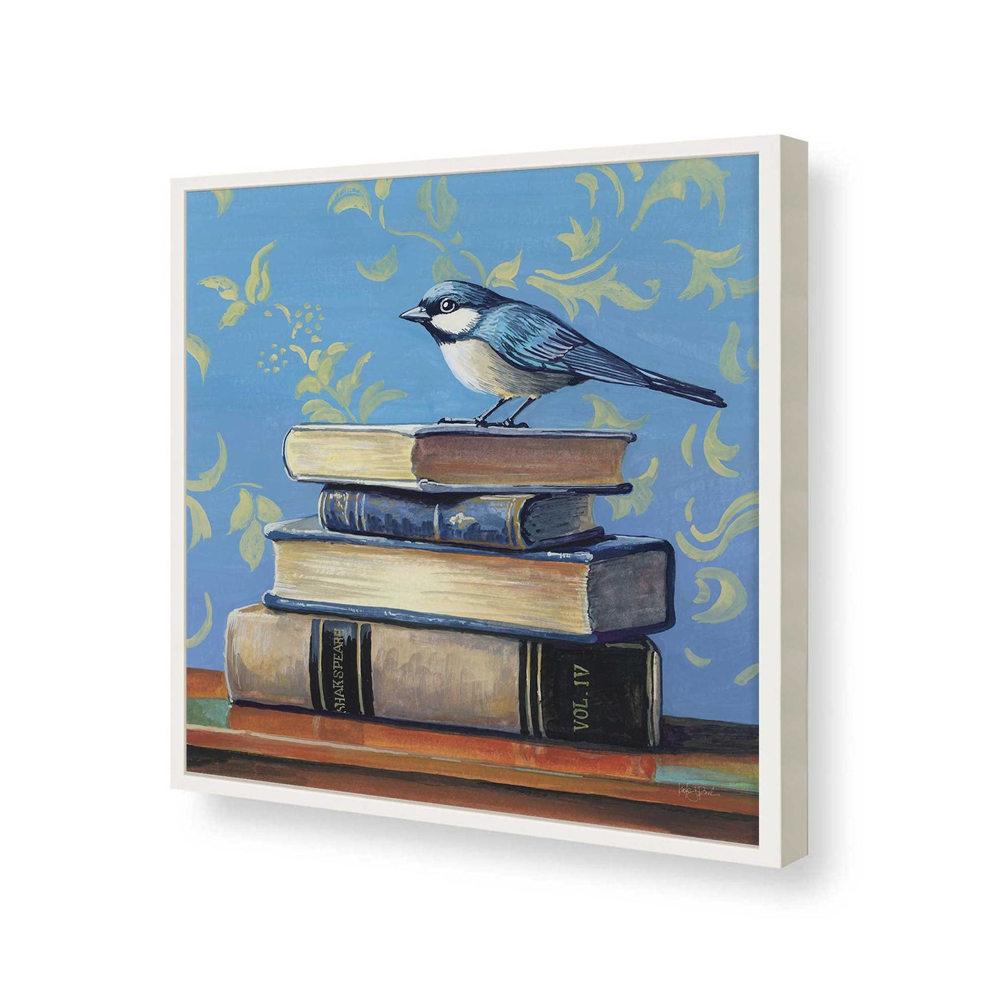 [Color:Opaque White], Picture of art in a Opaque White frame of the corner