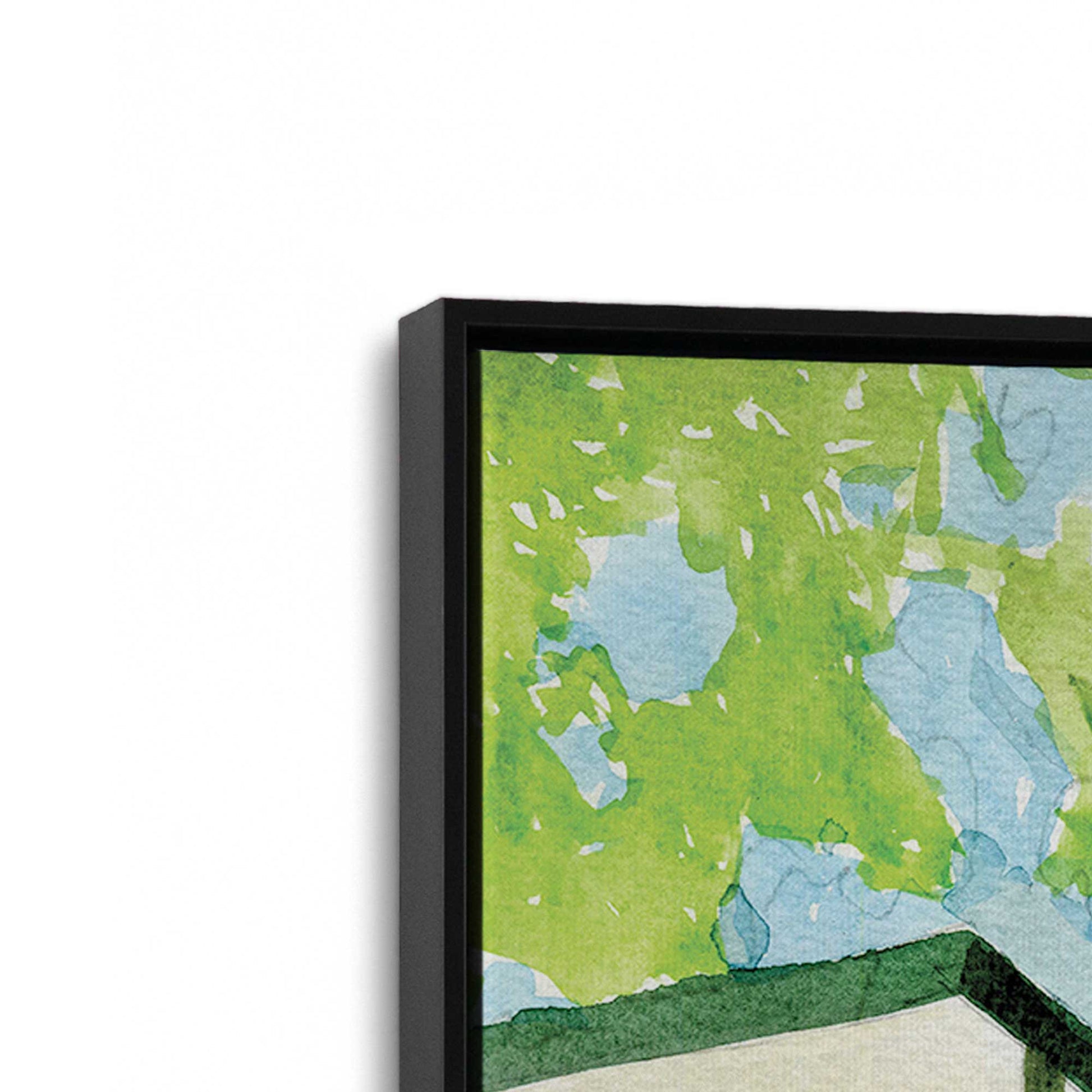 [Color:Satin Black], Picture of art in a Satin Black frame at an angle