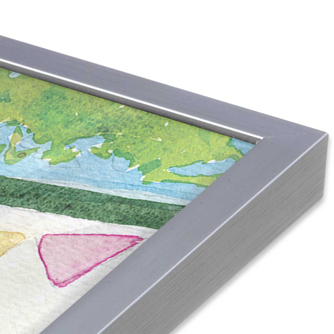 [Color:Polished Chrome], Picture of art in a Polished Chrome frame at an angle