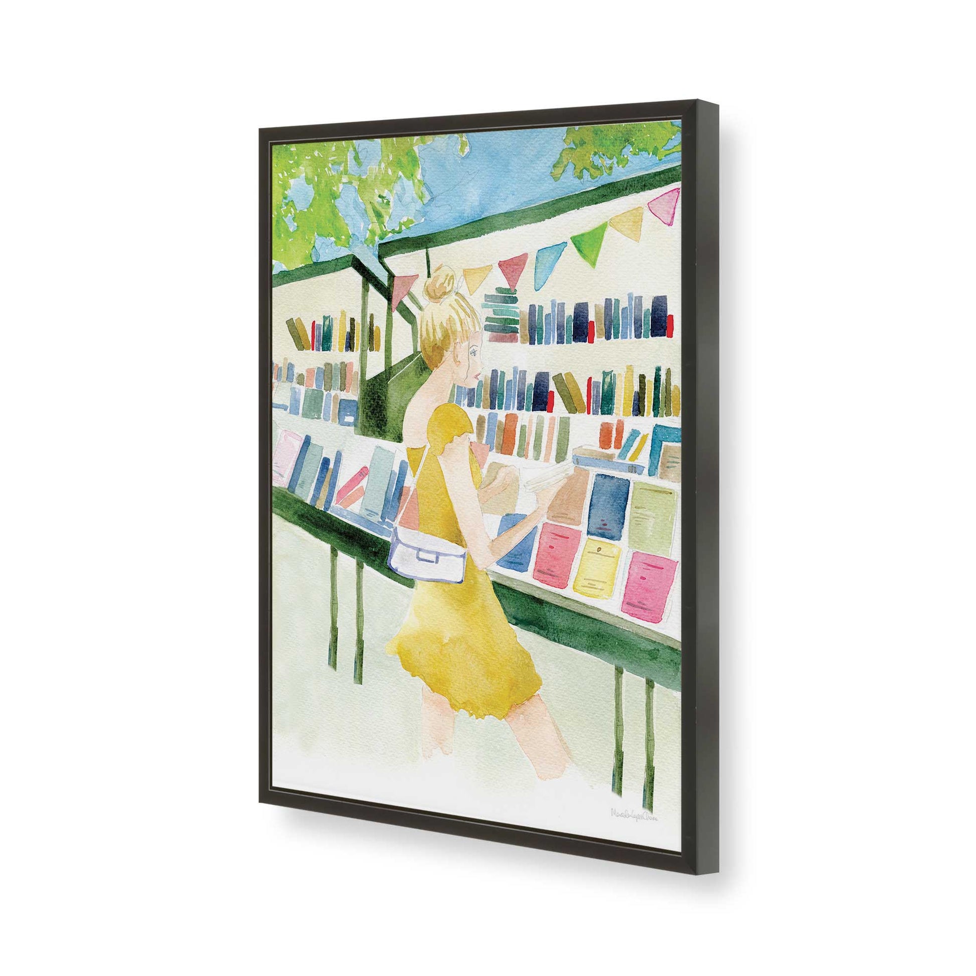 [Color:Satin Black], Picture of art in a Satin Black frame of the corner