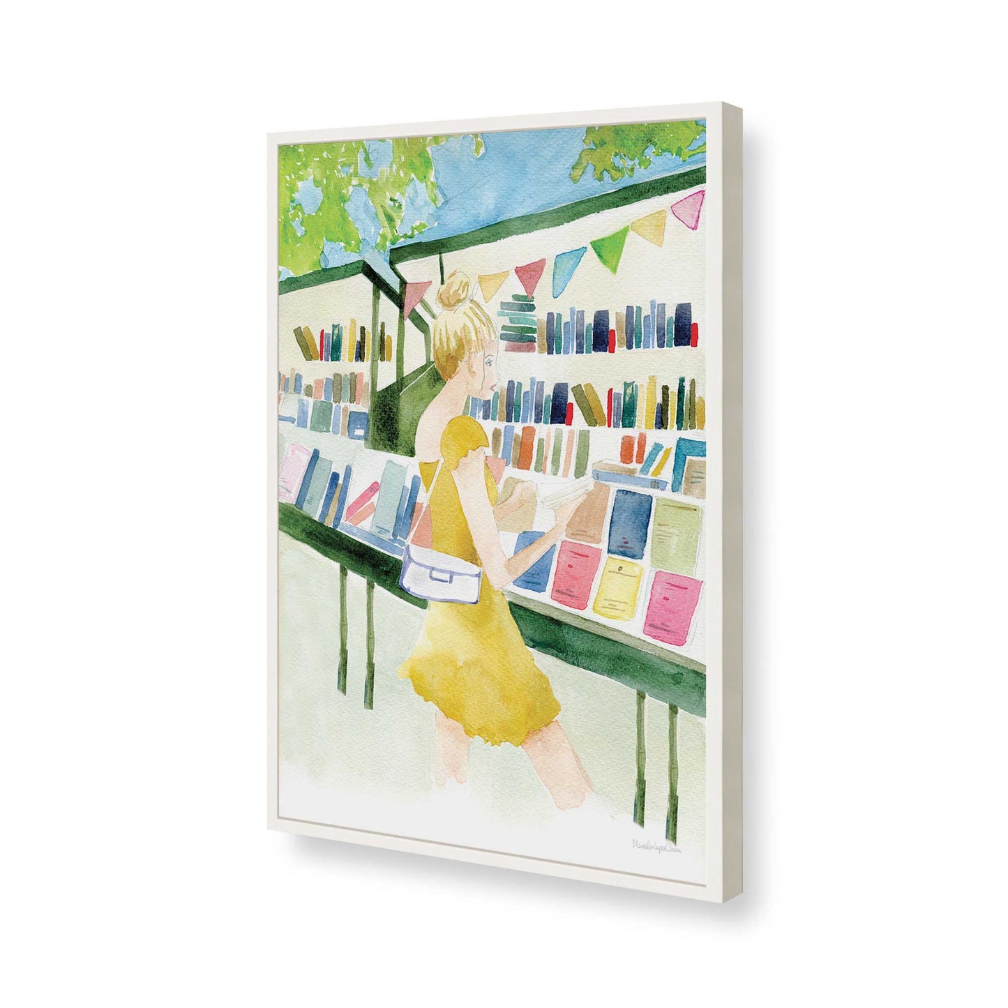 [Color:Opaque White], Picture of art in a Opaque White frame of the corner