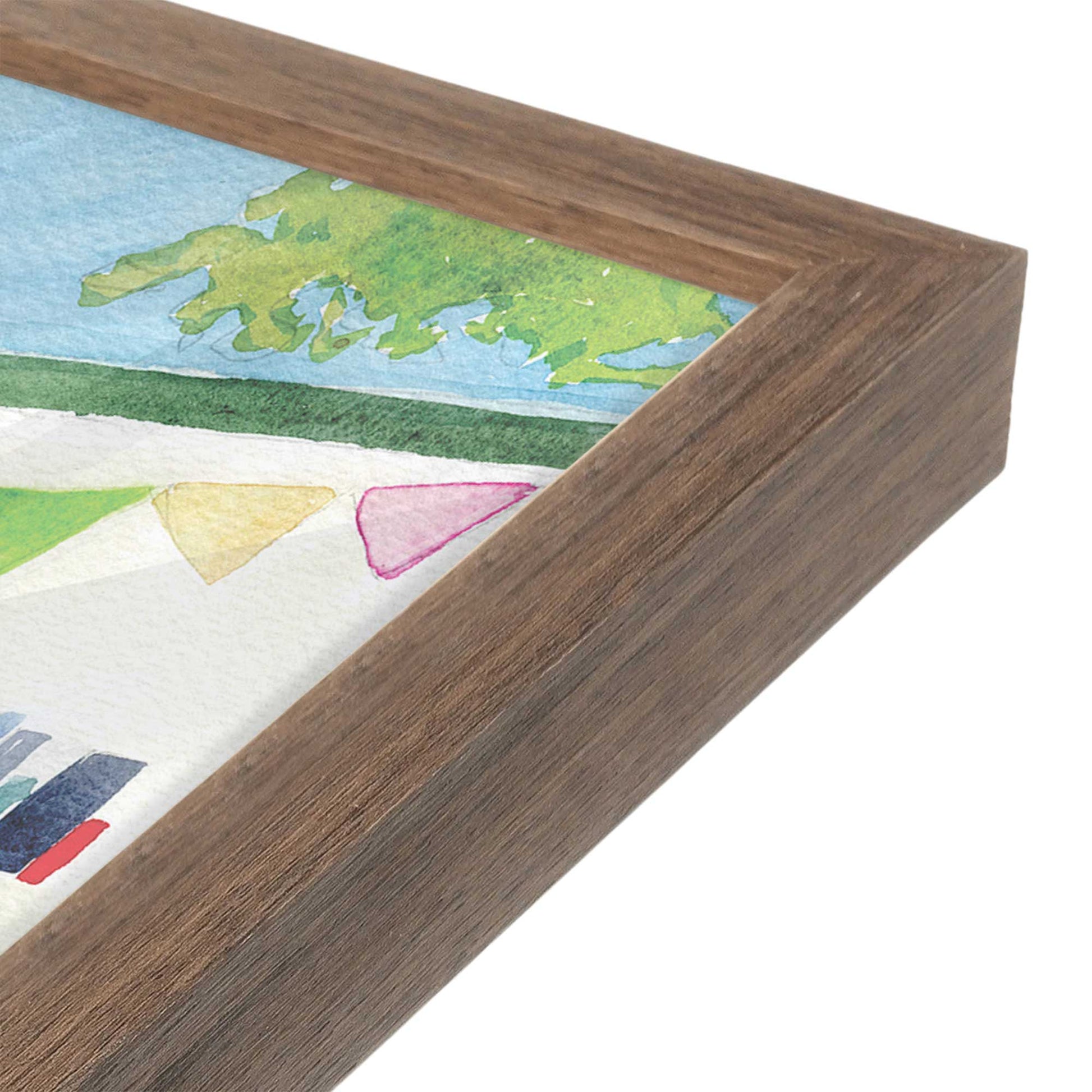 [Color:Walnut], Picture of art in a Walnut frame at an angle