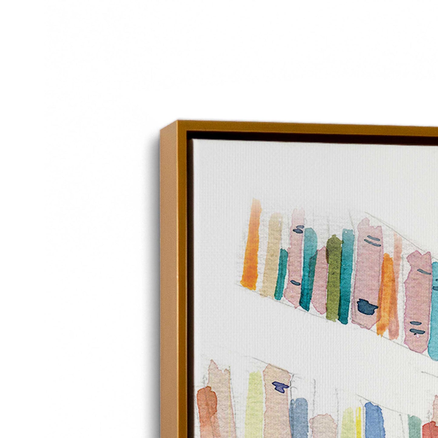 [Color:Polished Gold], Picture of art in a Polished Gold frame at an angle