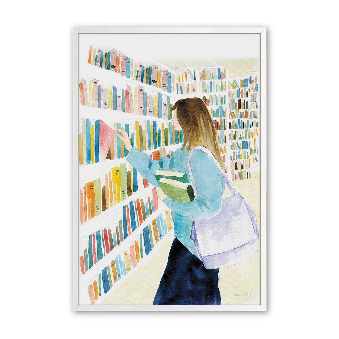 [Color:Opaque White], Picture of art in a Opaque White frame