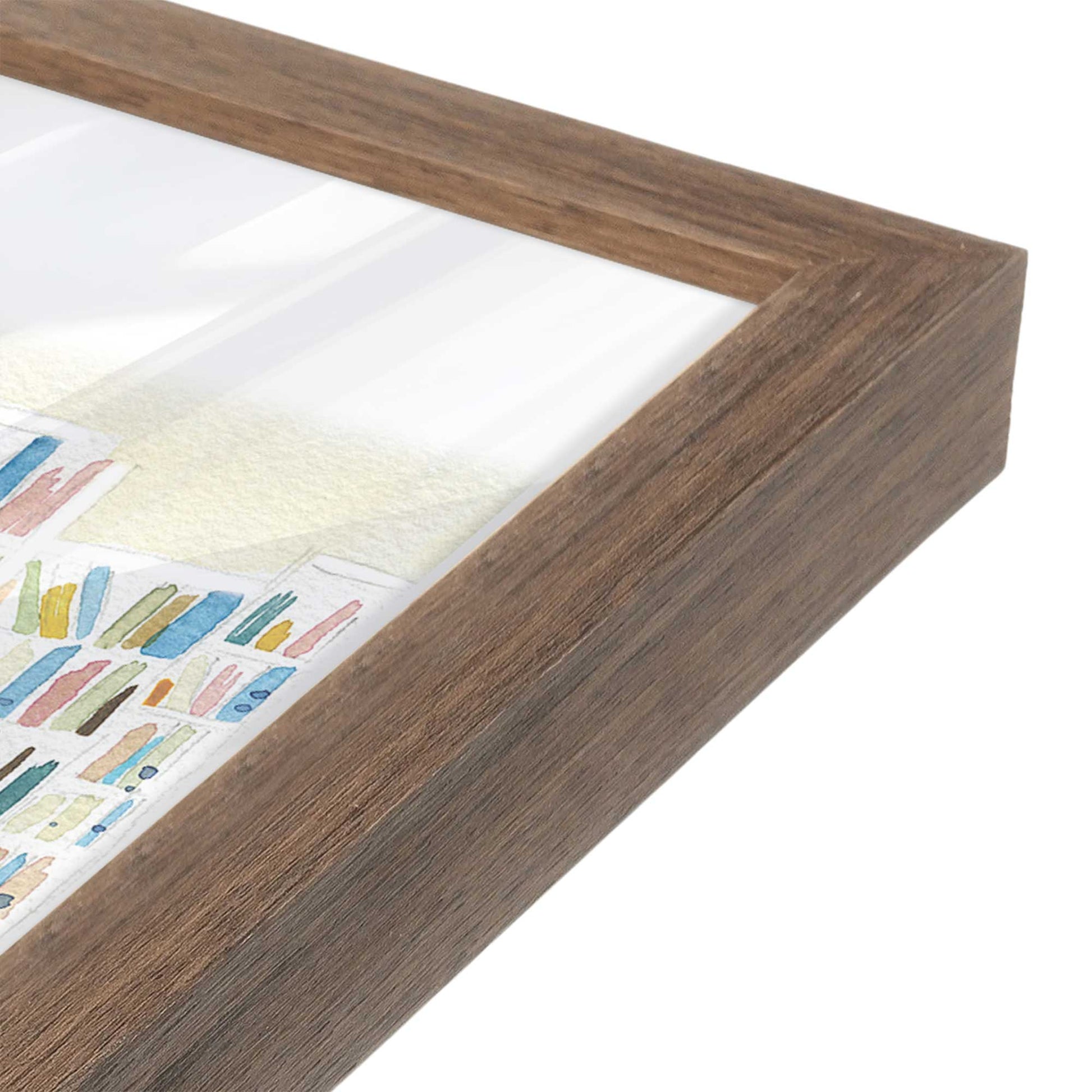 [Color:Walnut], Picture of art in a Walnut frame at an angle