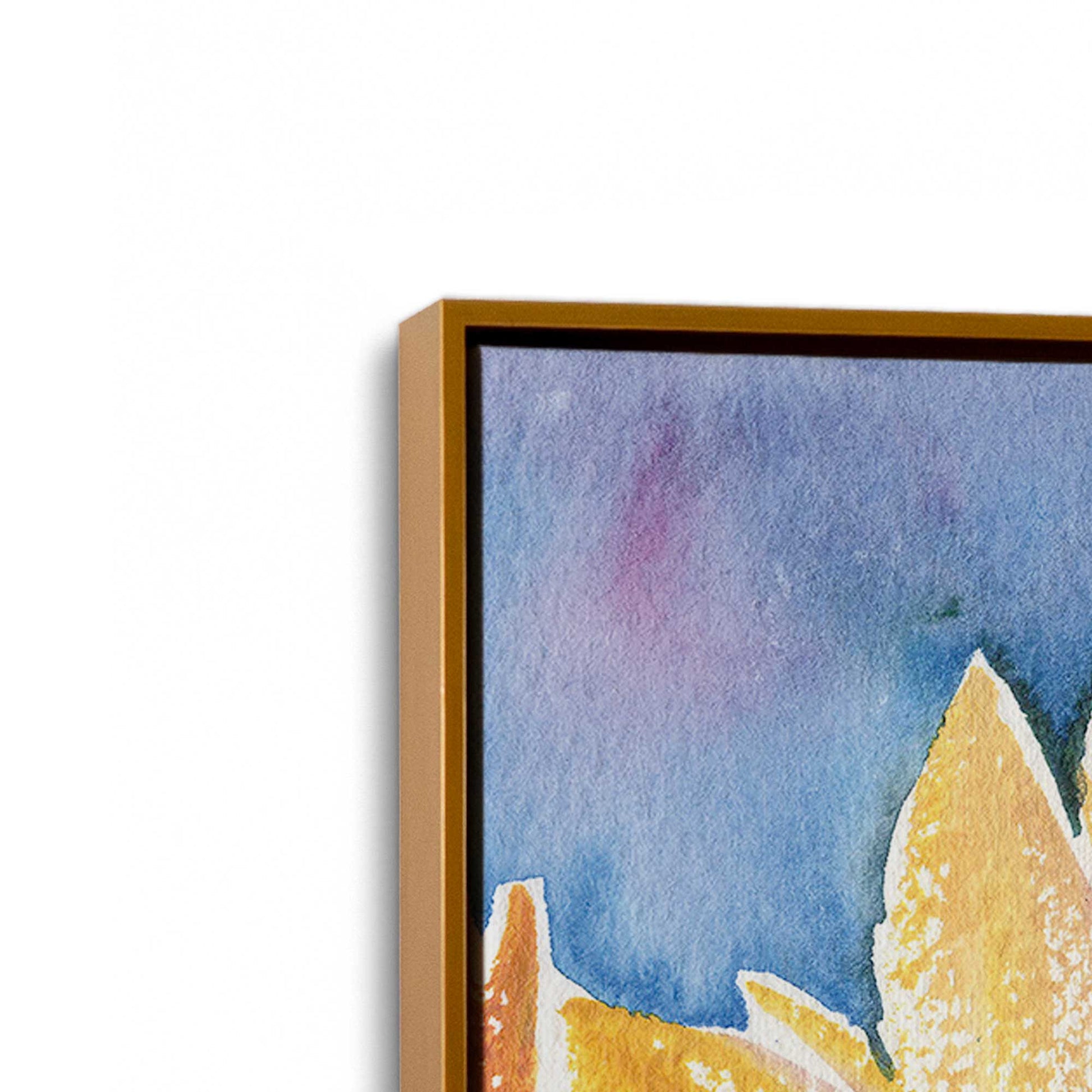 [Color:Polished Gold], Picture of art in a Polished Gold frame at an angle