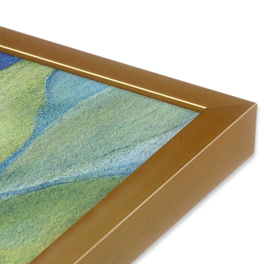 [Color:Polished Gold], Picture of art in a Polished Gold frame at an angle