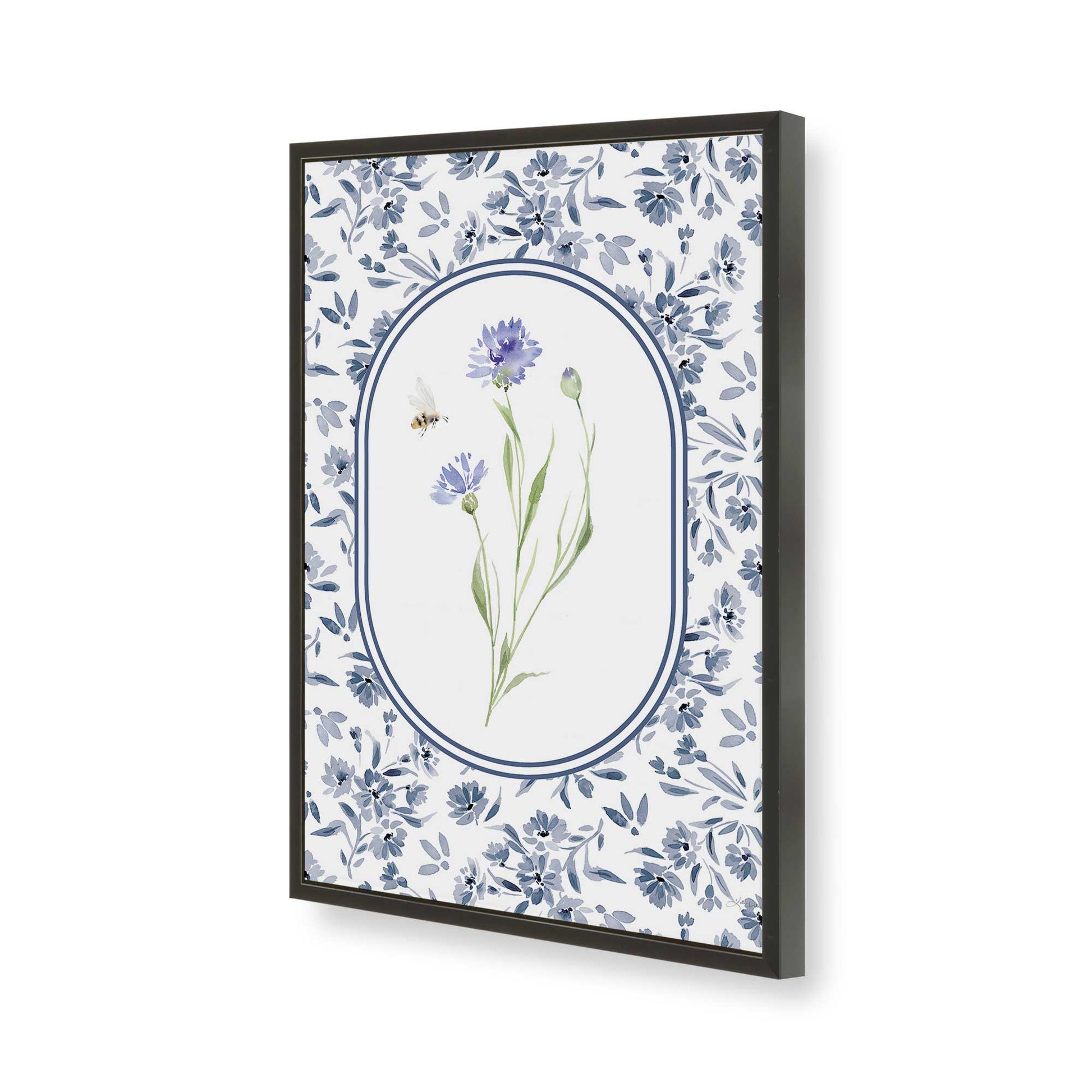 [Color:Satin Black], Picture of art in a Satin Black frame of the corner