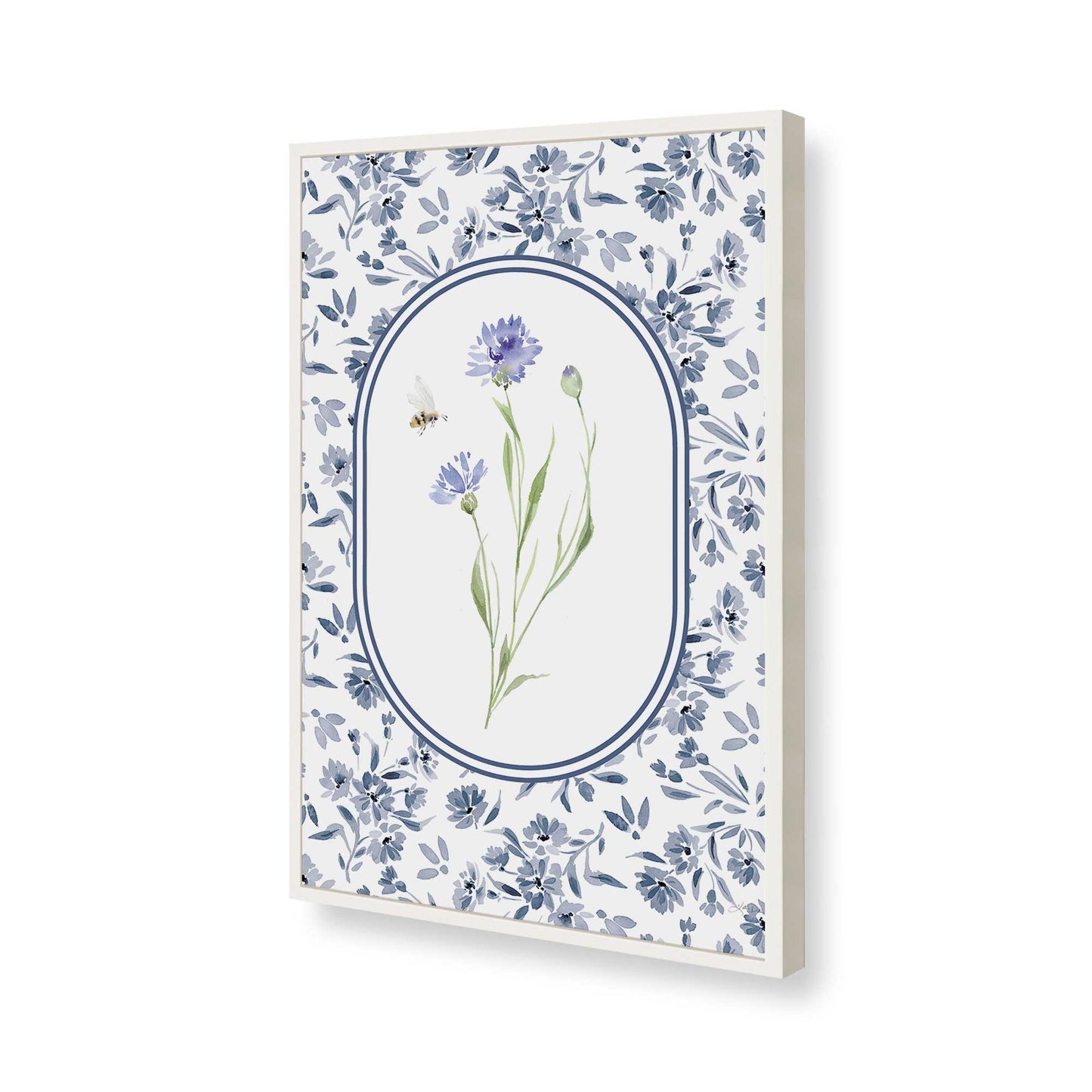 [Color:Opaque White], Picture of art in a Opaque White frame of the corner
