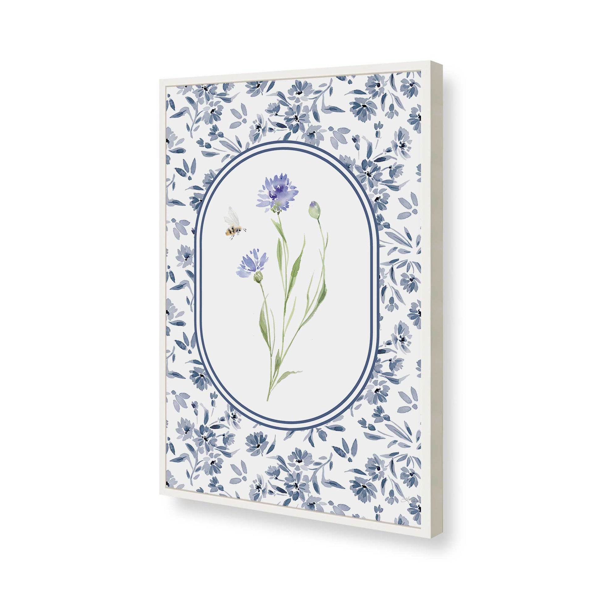 [Color:Opaque White], Picture of art in a Opaque White frame of the corner