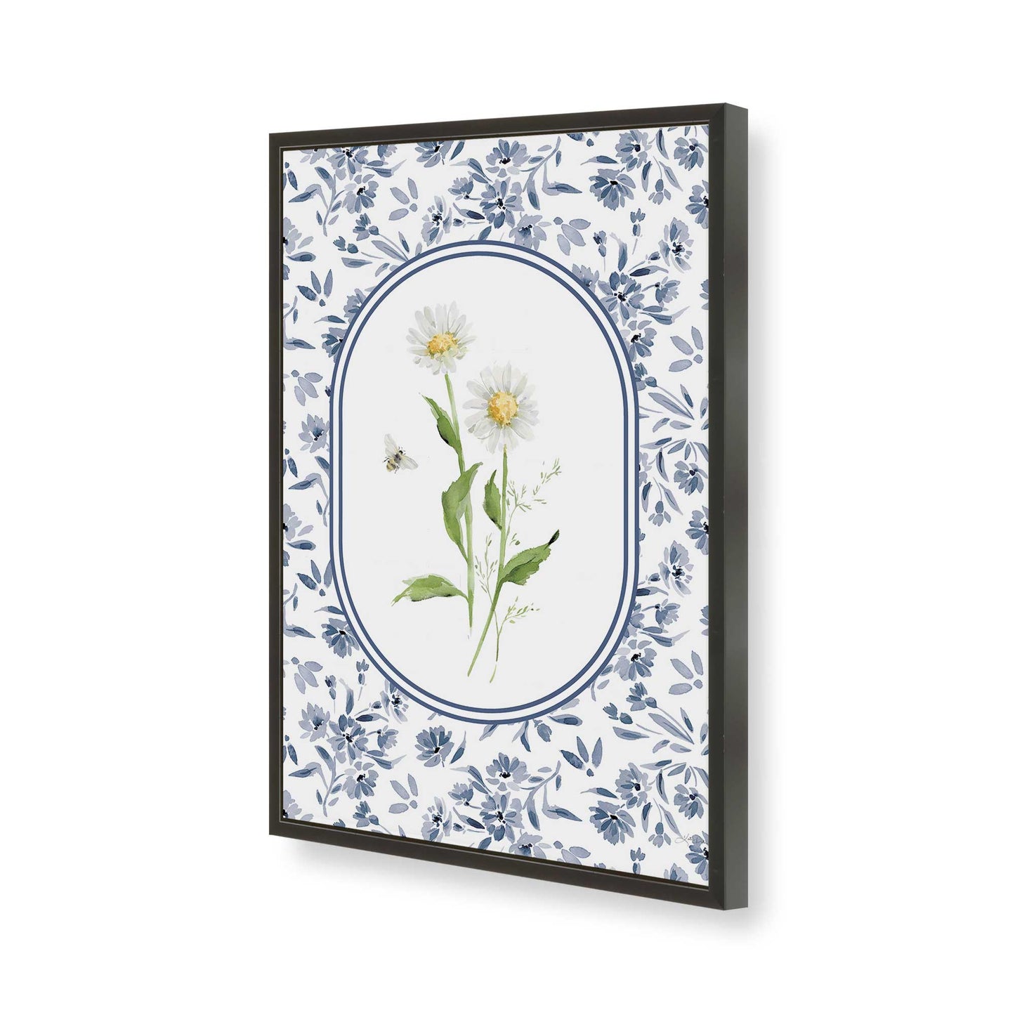 [Color:Satin Black], Picture of art in a Satin Black frame of the corner