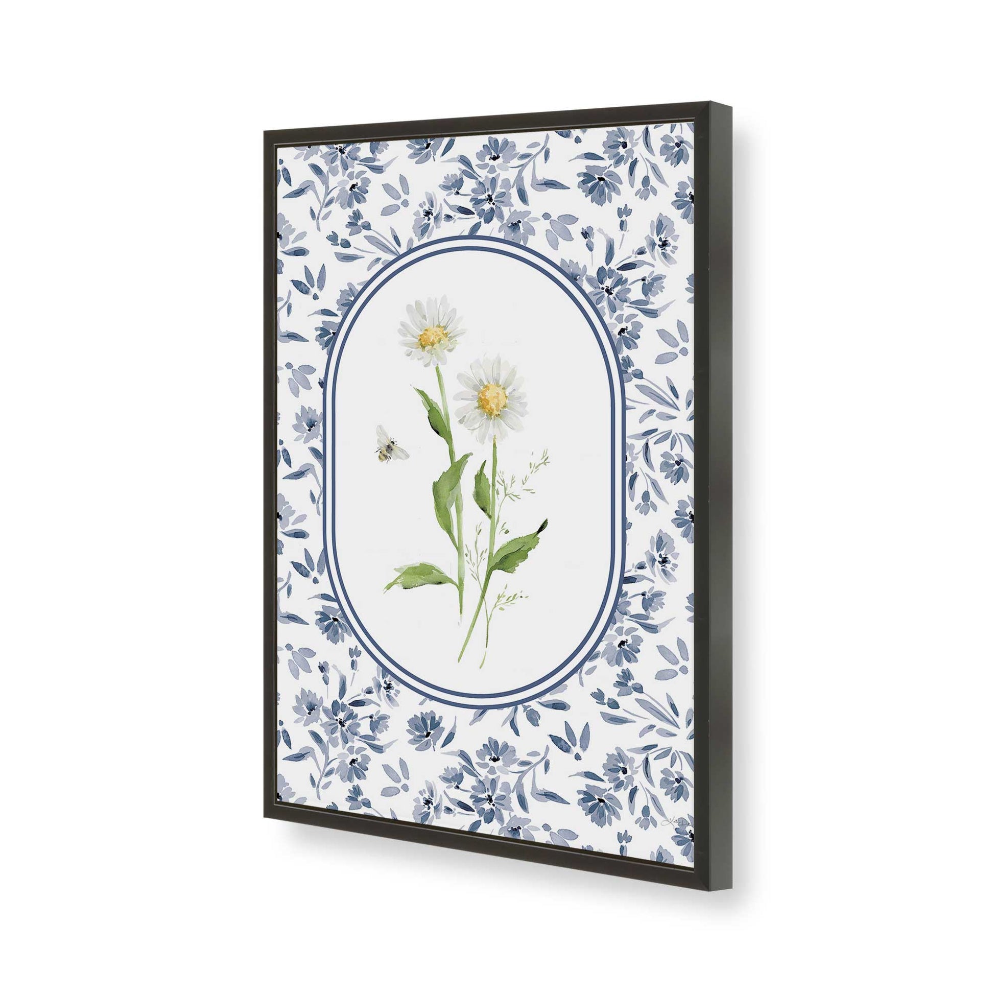 [Color:Satin Black], Picture of art in a Satin Black frame of the corner