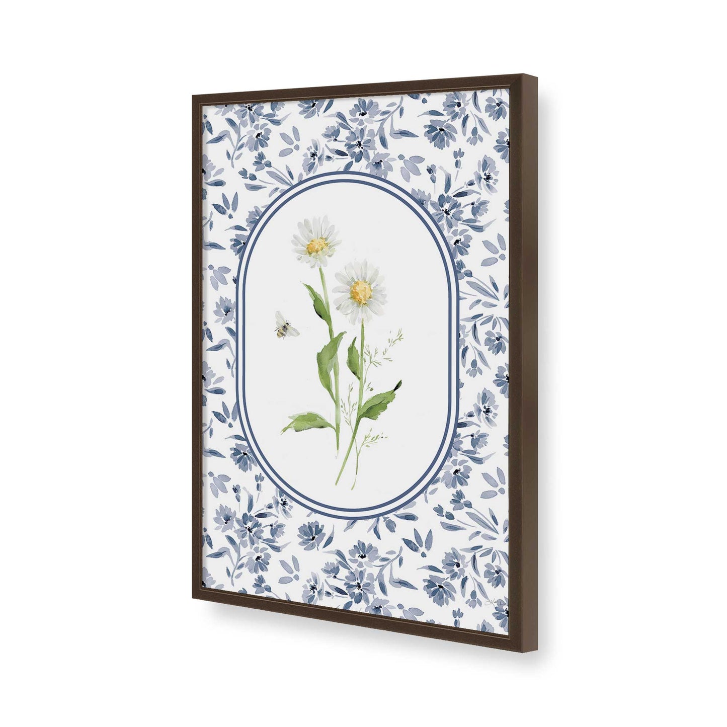 [Color:Brown], Picture of art in a Brown frame of the corner