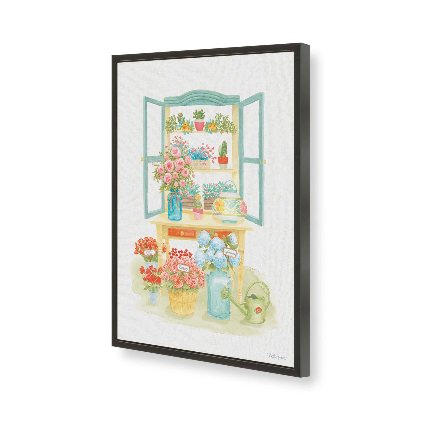 [Color:Satin Black], Picture of art in a Satin Black frame of the corner
