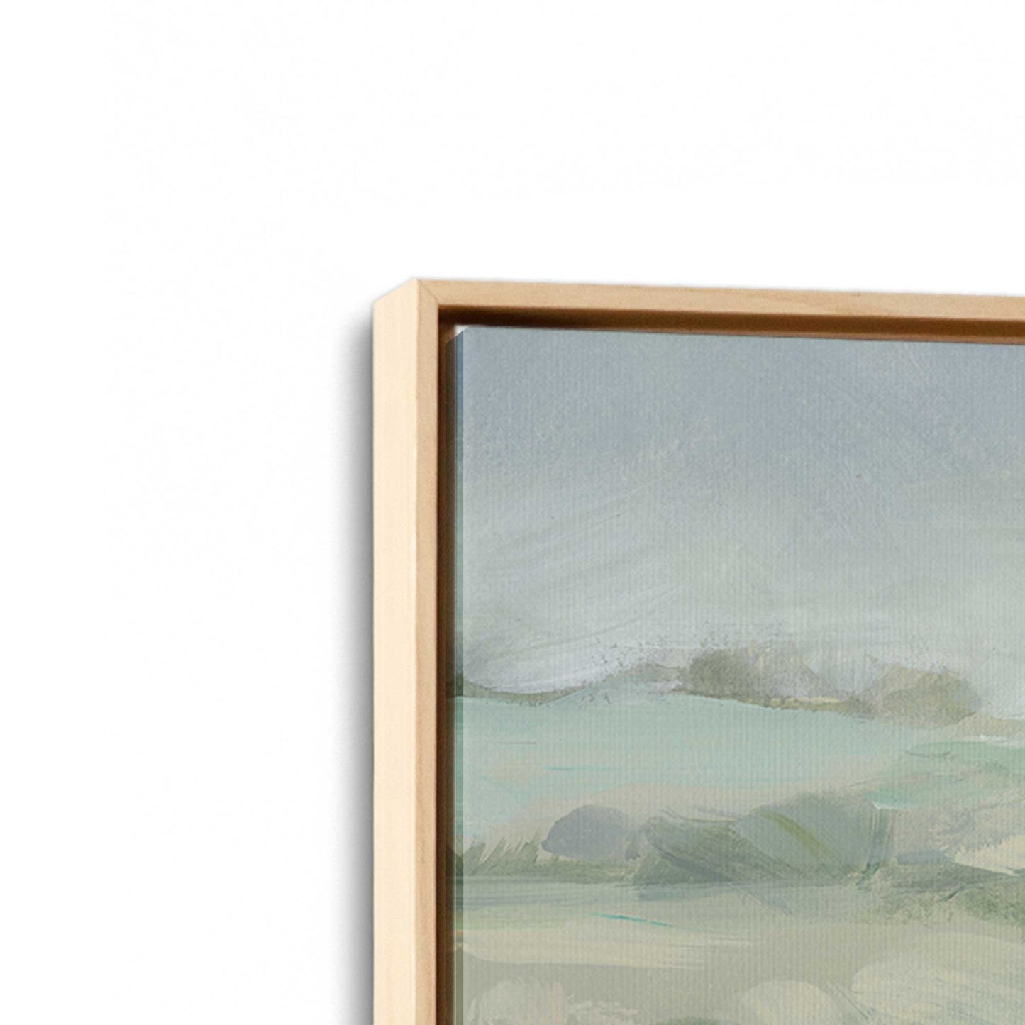 [Color:American Maple], Picture of art in a American Maple frame at an angle