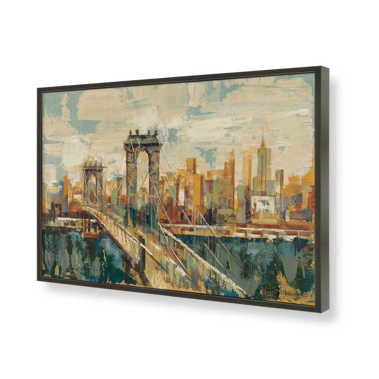 [Color:Satin Black], Picture of art in a Satin Black frame of the corner