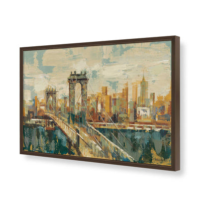 [Color:Brown], Picture of art in a Brown frame of the corner