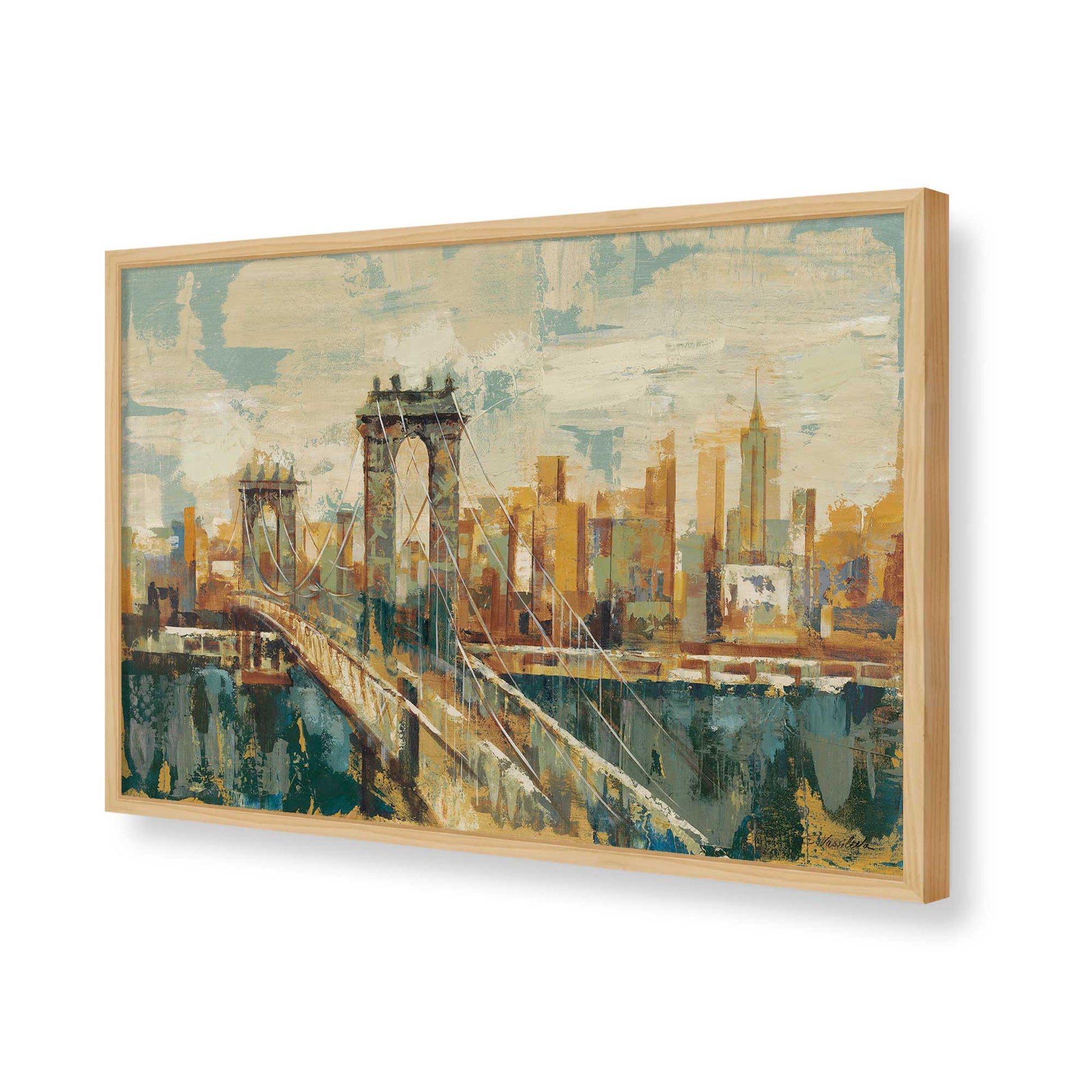 [Color:American Maple], Picture of art in a American Maple frame of the corner