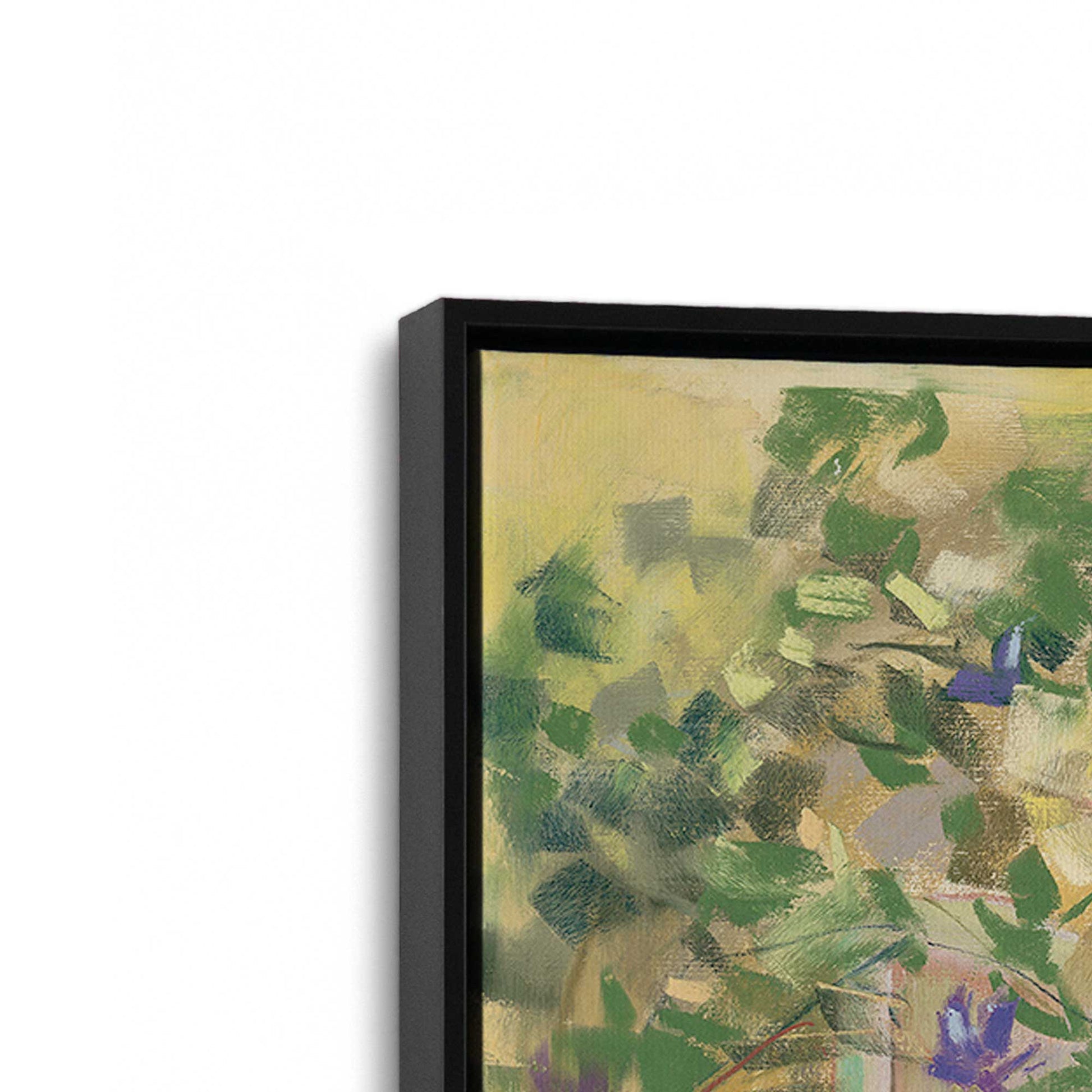 [Color:Satin Black], Picture of art in a Satin Black frame at an angle