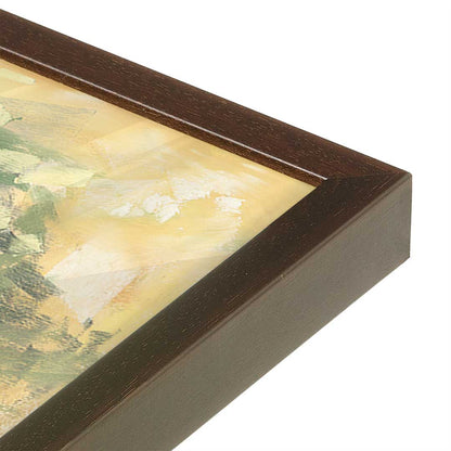 [Color:Brown], Picture of art in a Brown frame at an angle