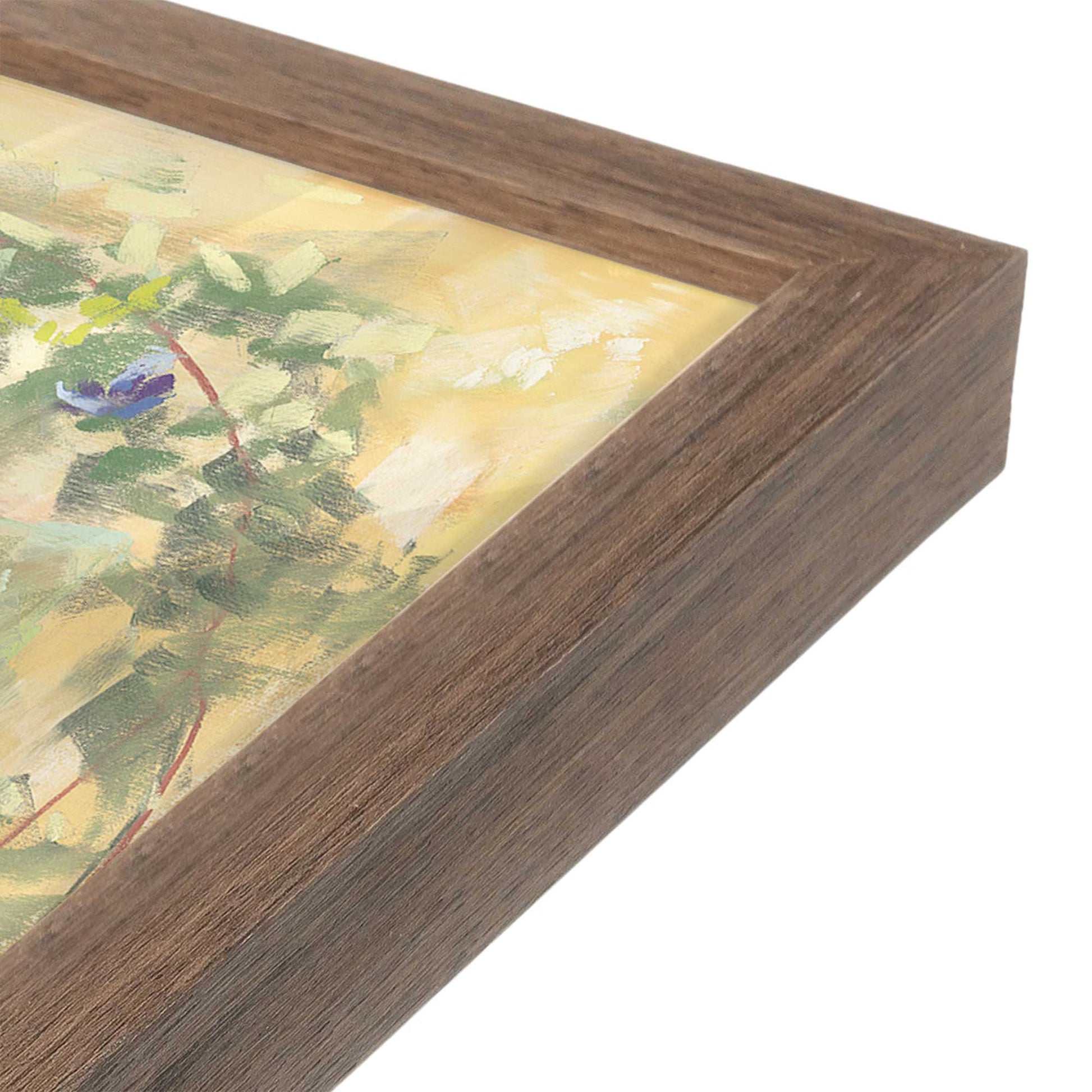 [Color:Walnut], Picture of art in a Walnut frame at an angle