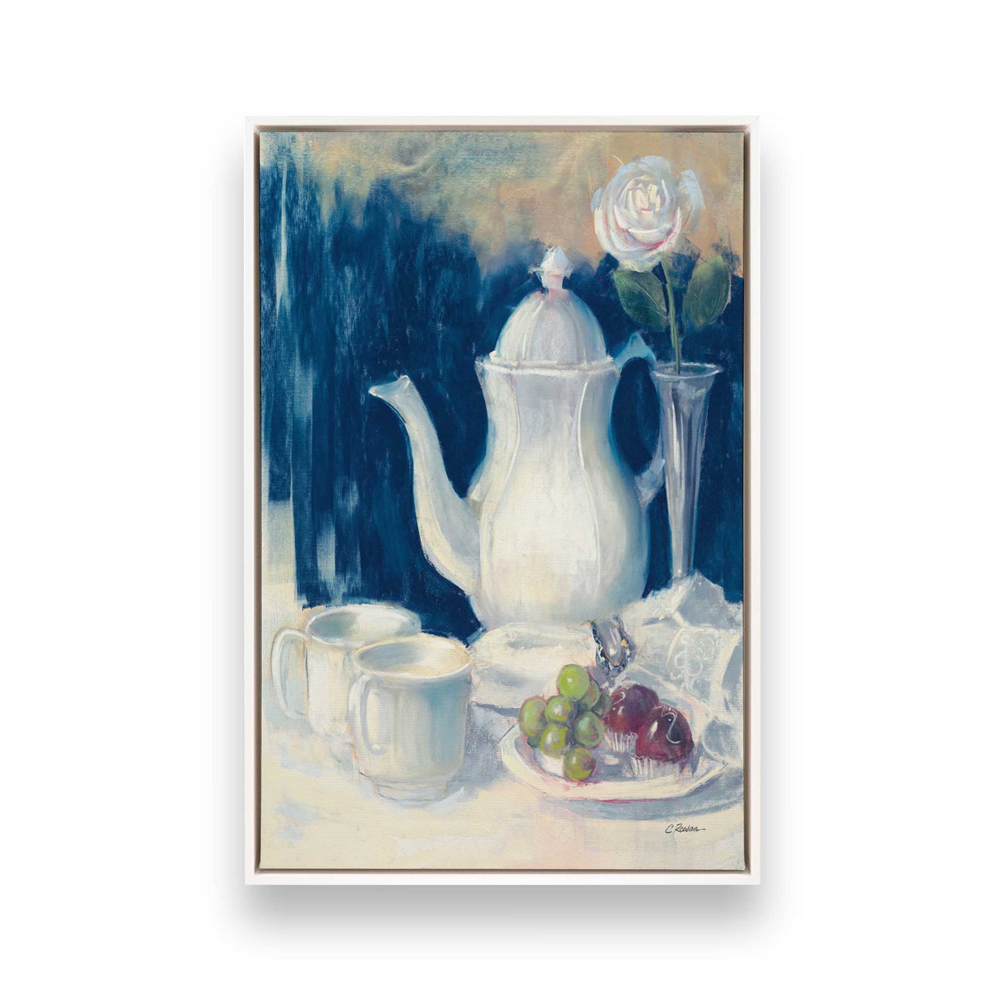 [Color:Opaque White], Picture of art in a White frame
