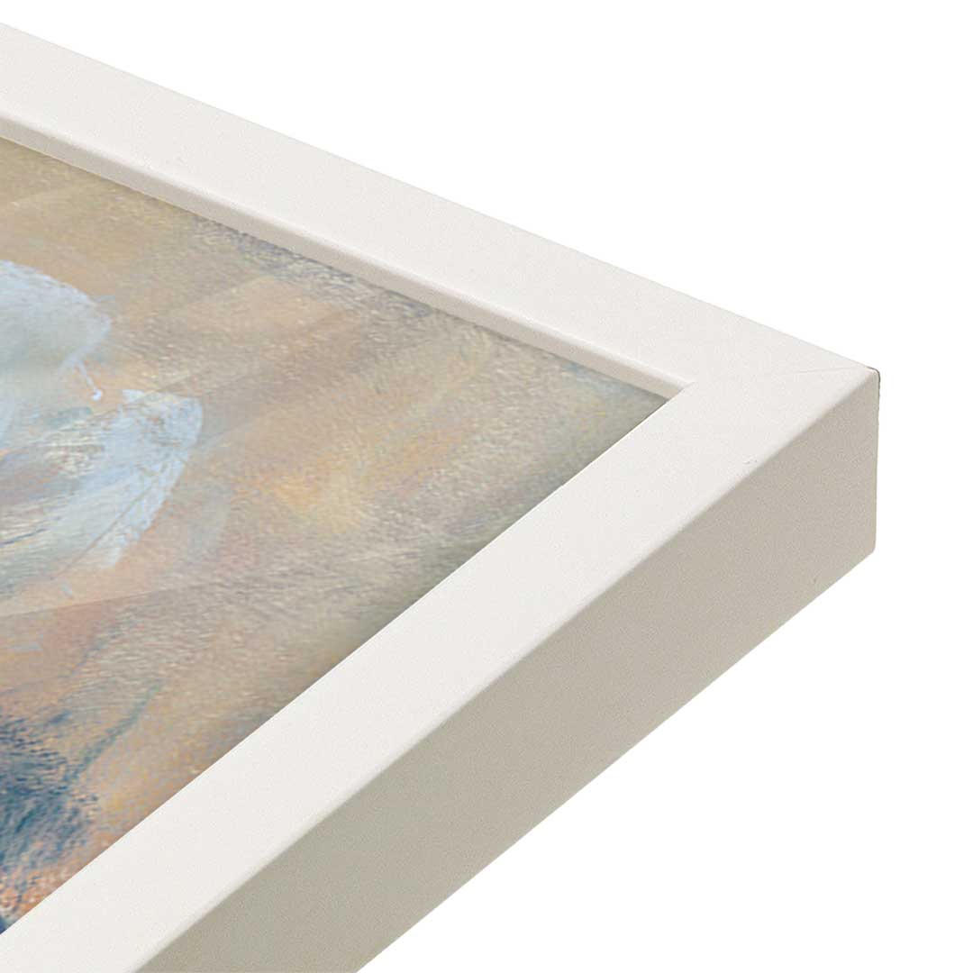 [Color:Opaque White], Picture of art in a Opaque White frame at an angle